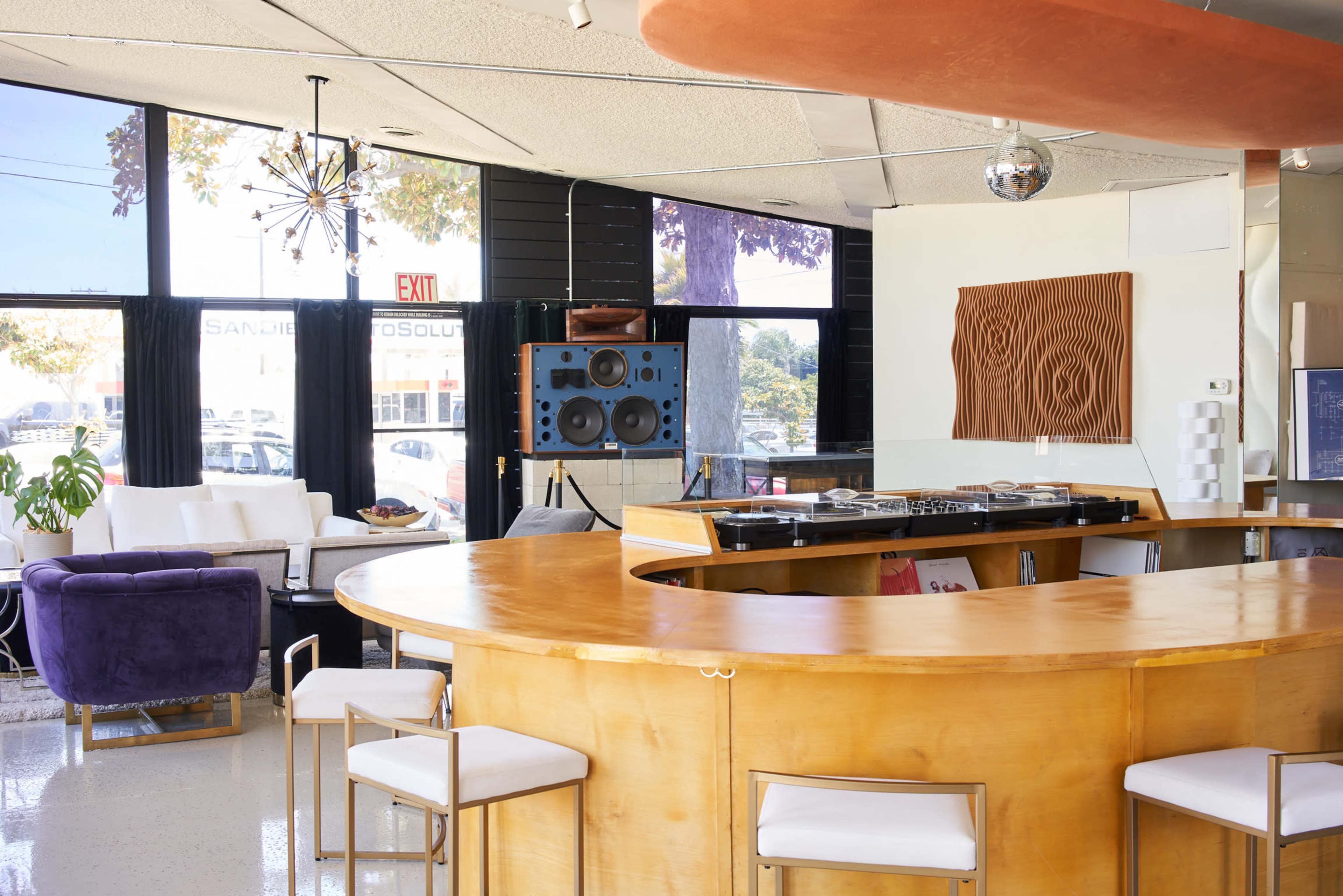 Listening Bar and Restaurant with midcentury Living room area, 360 DJ booth and Hifi system, 2 blocks away from Ocean Image in Townsite, Oceanside, AS