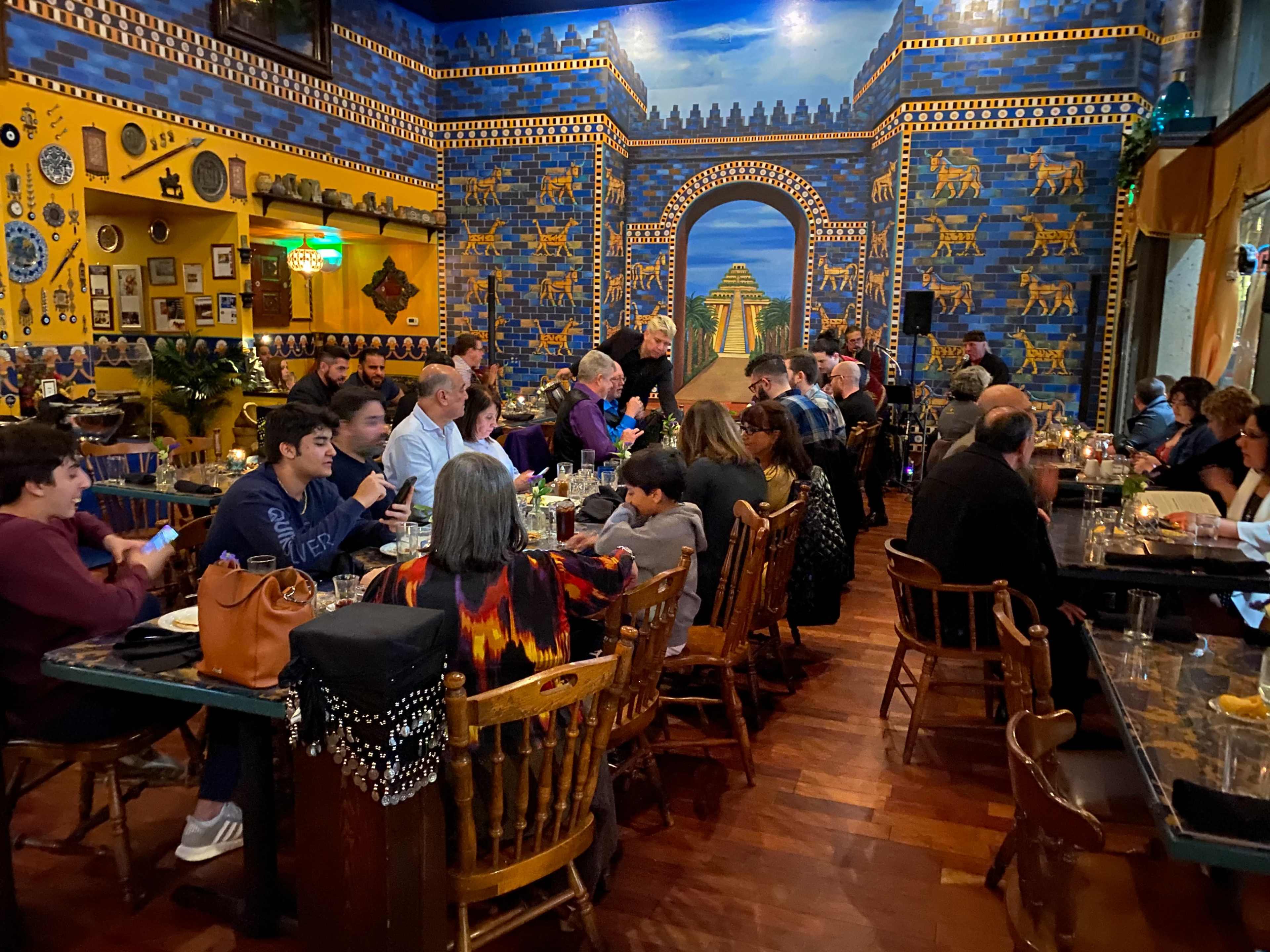 Downtown Restaurant with Hand Painted Murals of Ancient Babylonia Image in Southwest Portland, Portland, OR