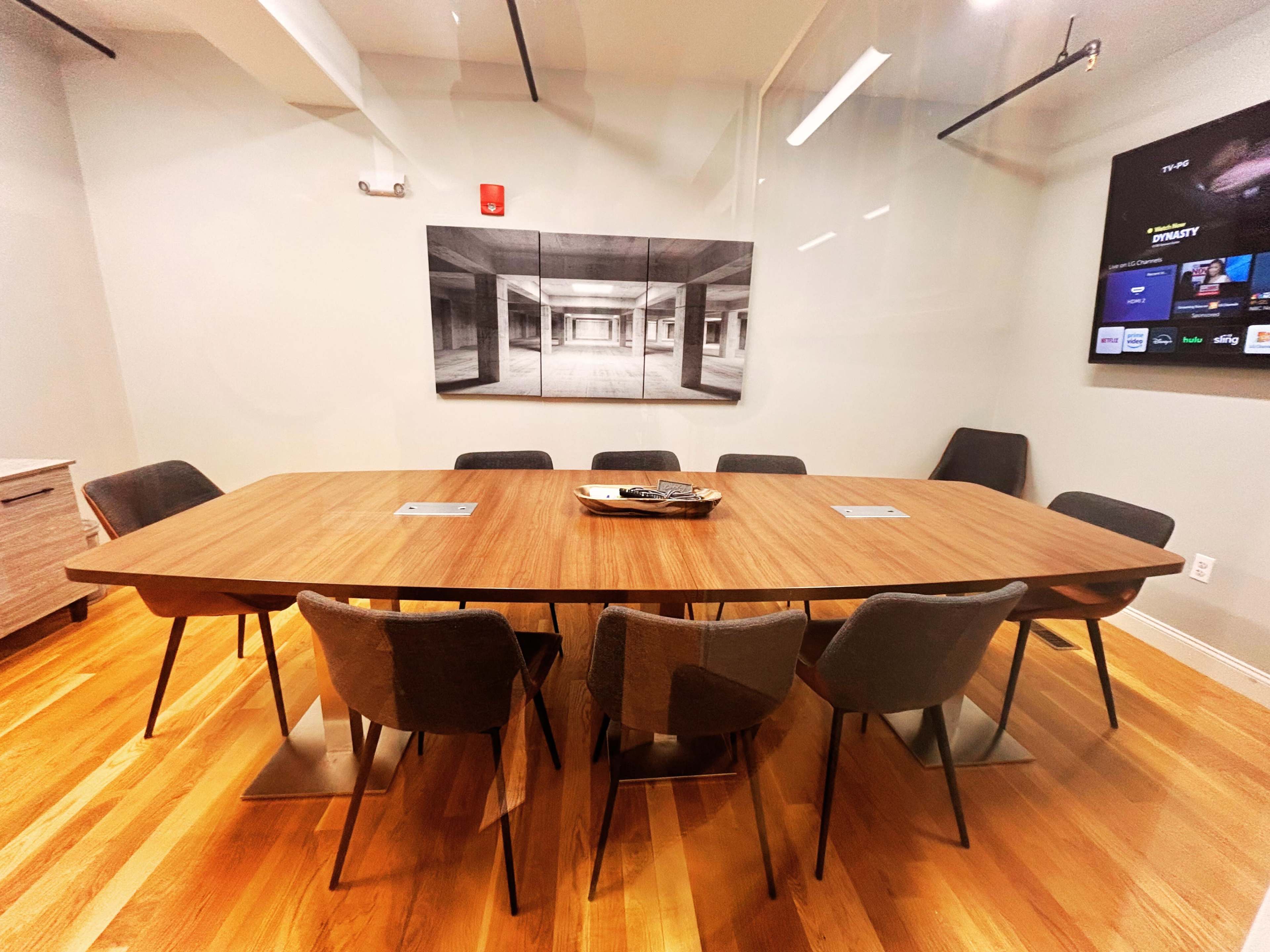 A well-lit, beautifully appointed boutique meeting space designed for comfort, creativity, and productivity. Image in Needham, Needham, MA