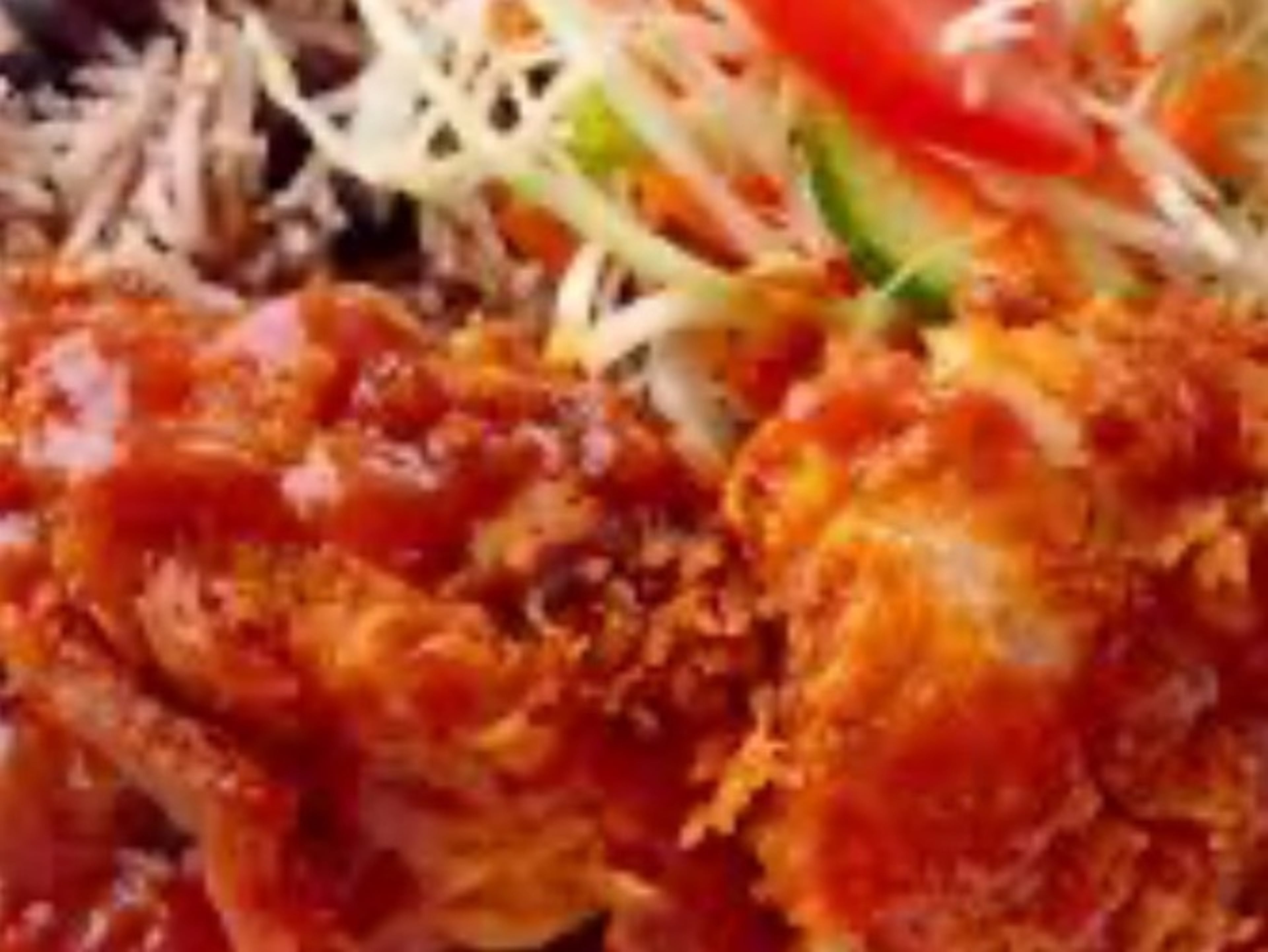 Crispy French fried chicken and Rice & Peas 