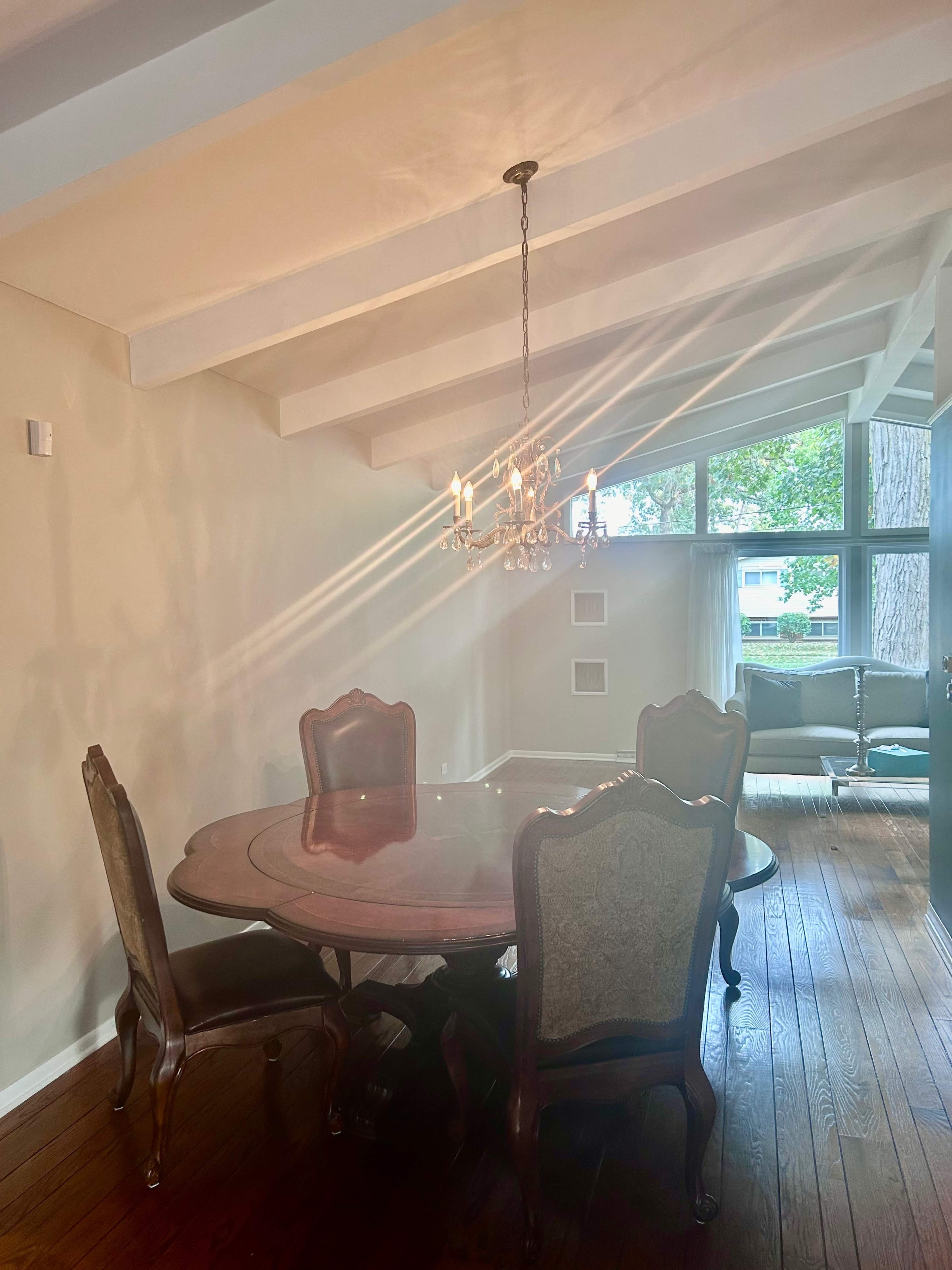 Suburban Showstopper with vaulted ceilings, beams, and large windows. Image in Hanover Township, Bartlett, IL