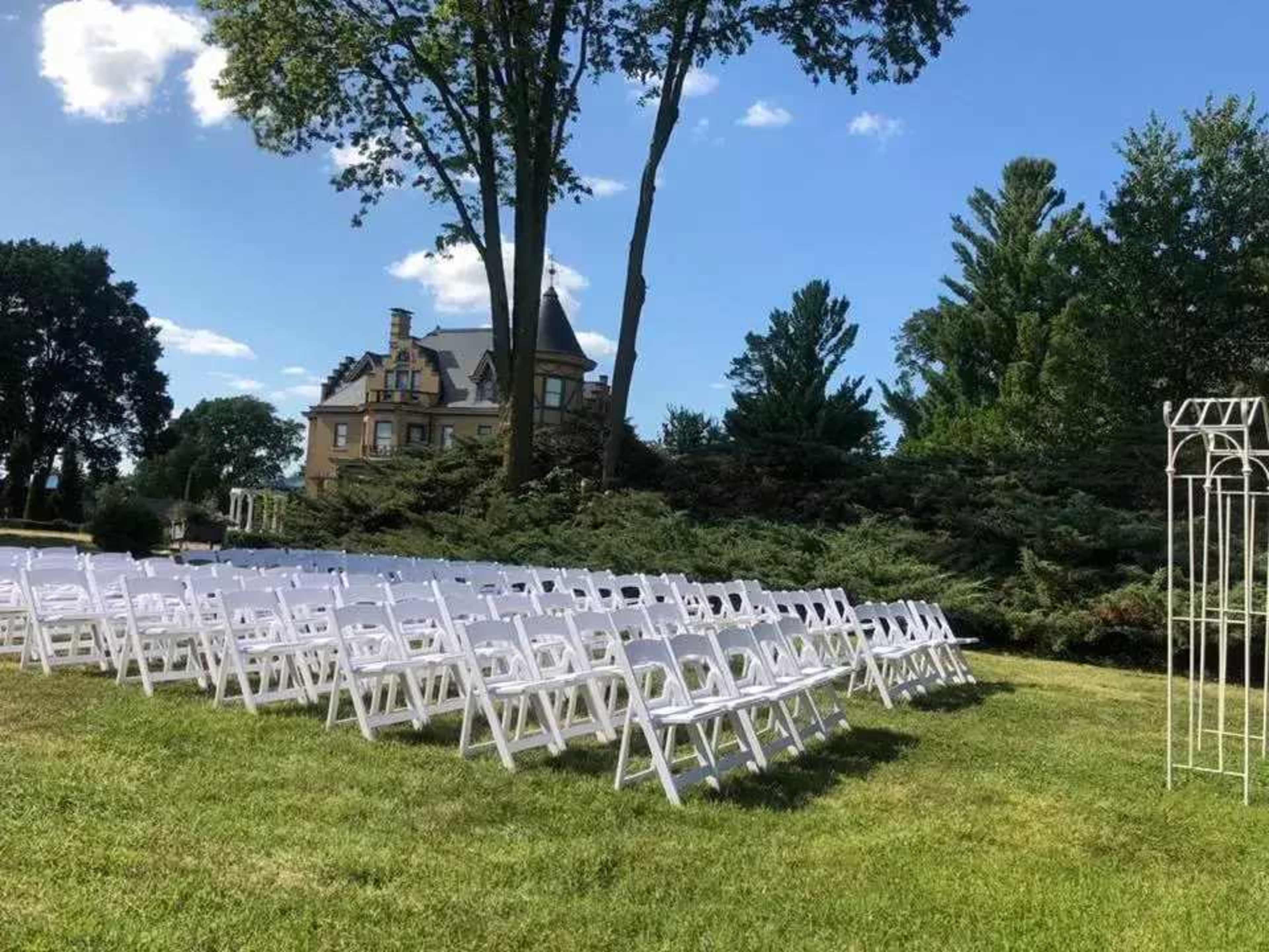The Castle - a unique wedding, film, social, corporate and reunion event and lodging space on 42 acres, on the National Register Image in Lexington Township, Lexington, IL