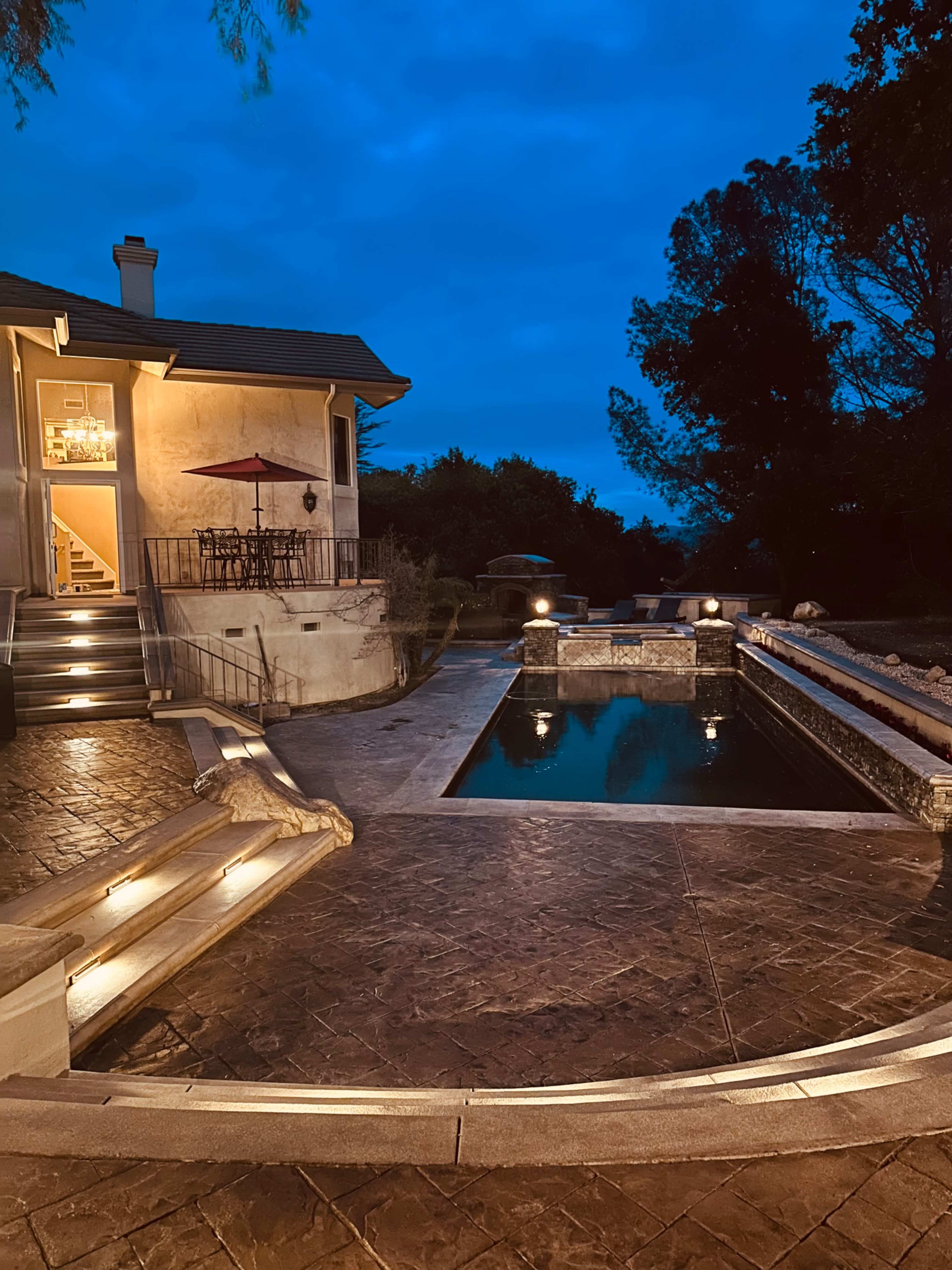 Entertainers' backyard, pool, fireplace, waterfall Image in Santa Paula, Santa Paula, CA
