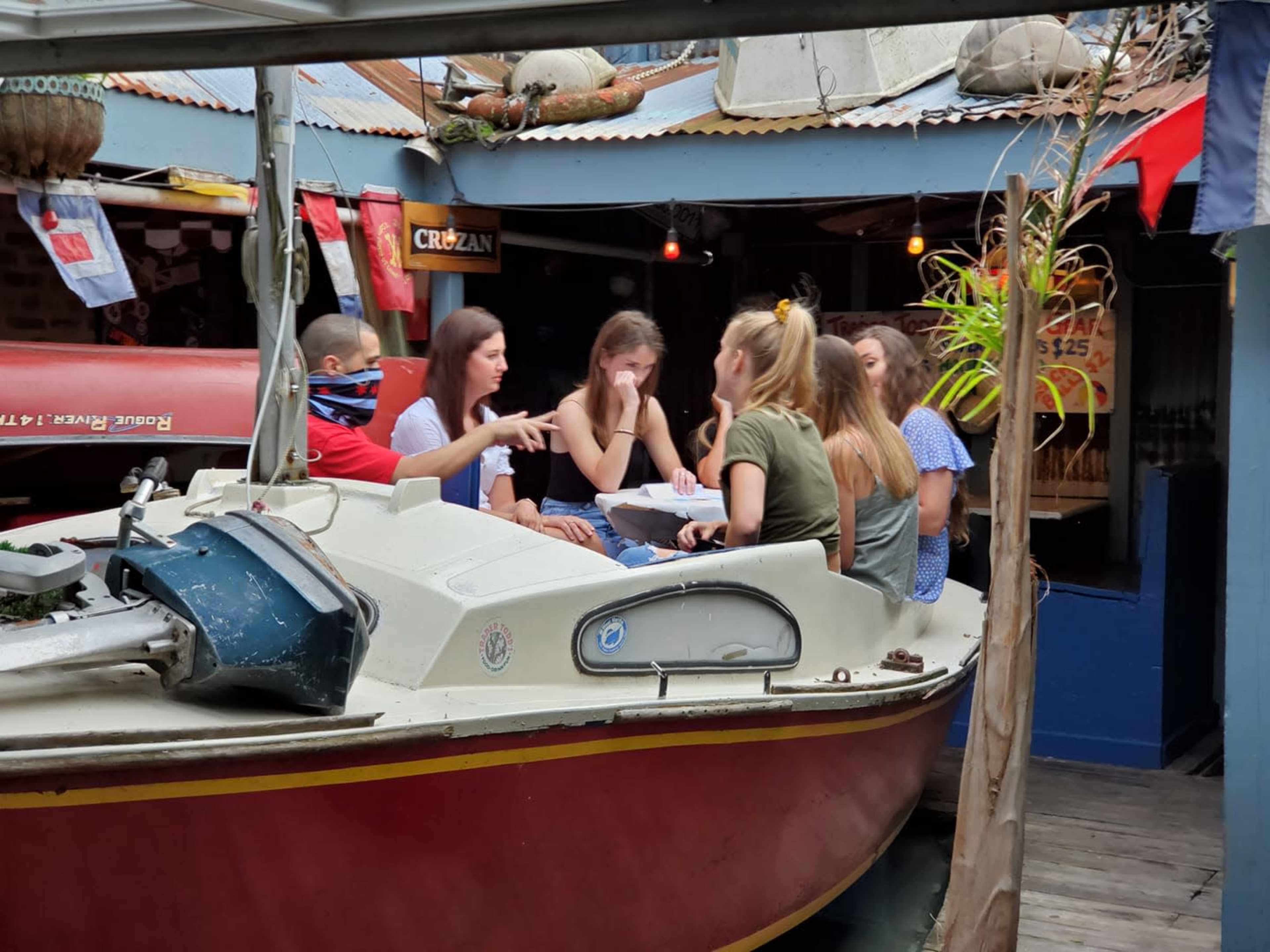 Pan Tropical Tiki Bar with stage and boat Image in Lake View, Chiicago, IL