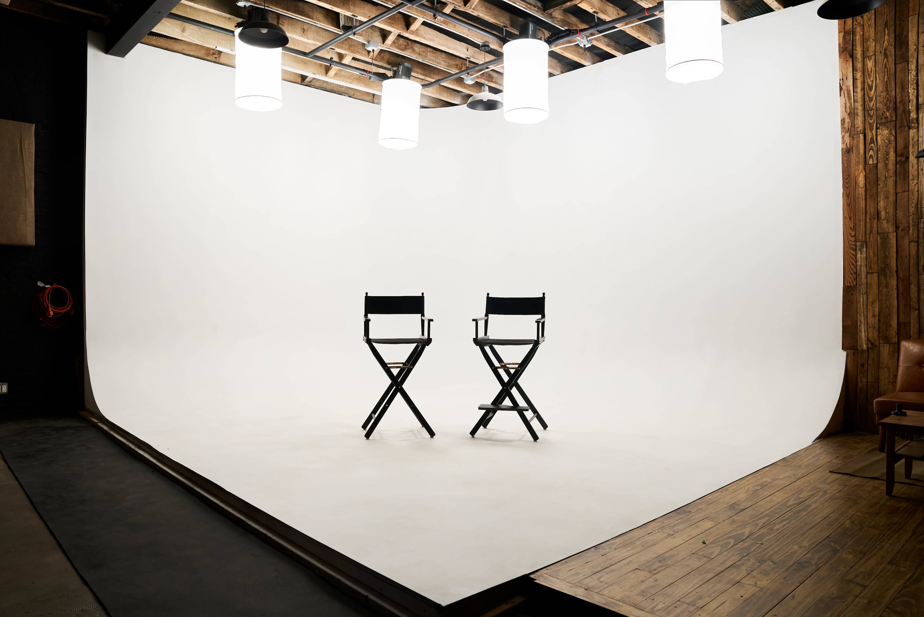 Creative Industrial film studio with pre lit RGB cyclorama Image in East New York, Brooklyn, NY