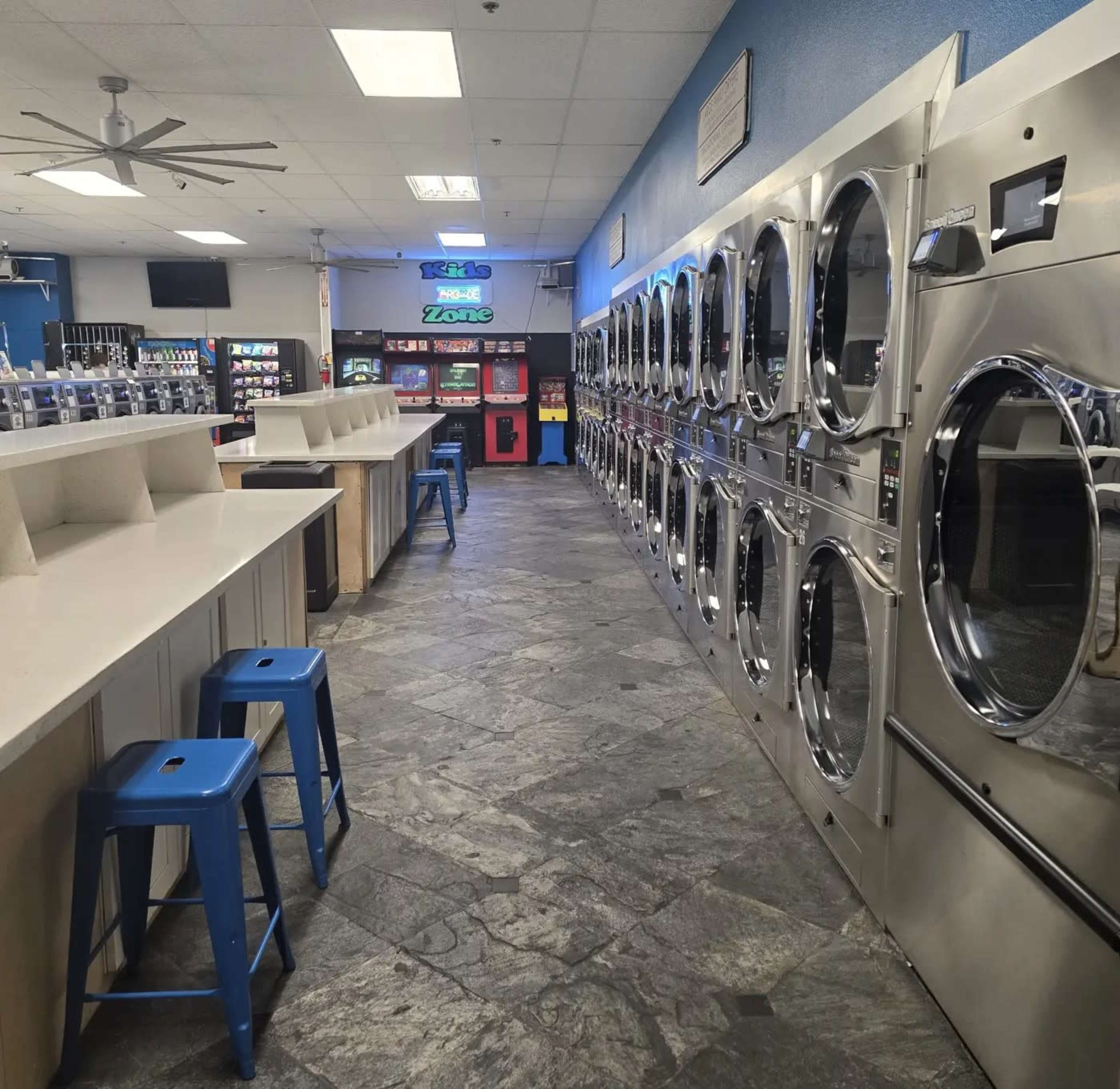Modern Stainless-Steel Laundromat with Bright, Open Layout Image in Moreno Valley, Moreno Valley, CA
