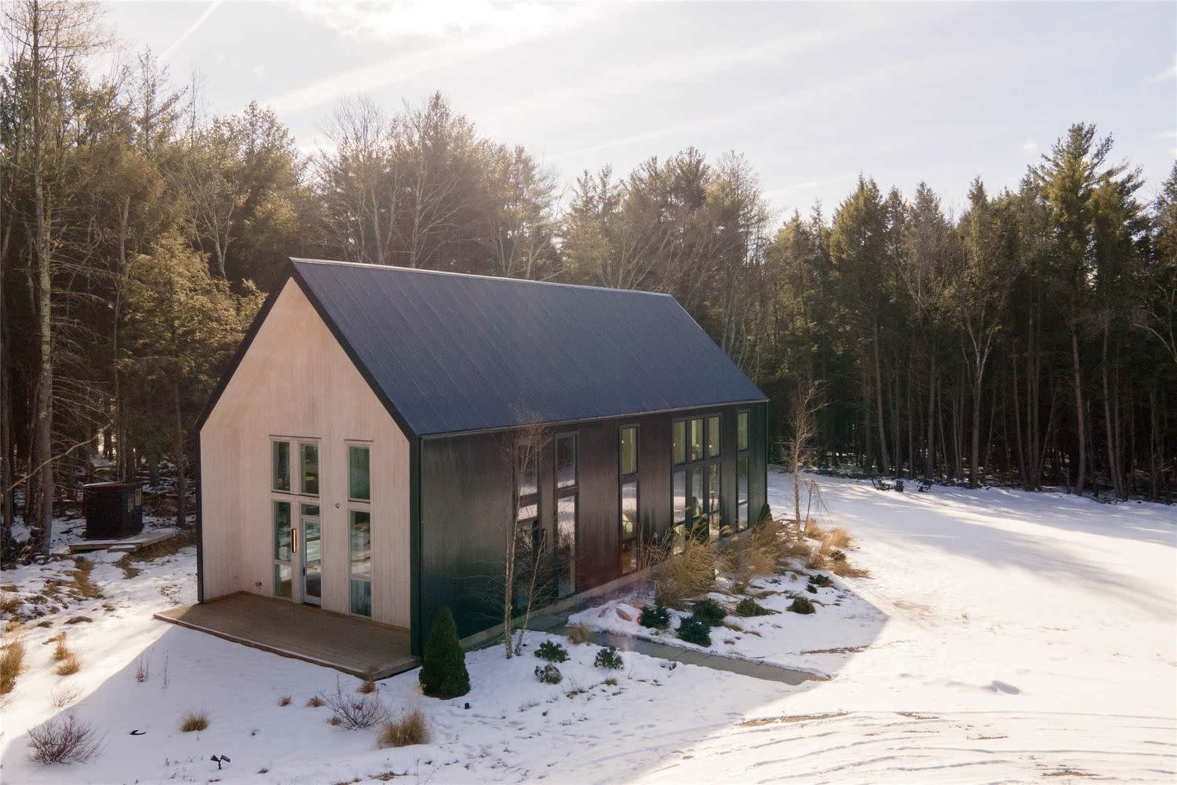 Modern Architectural Black Barn Retreat on 10 Acres of Forested Land Image in Bethel, Jeffersonville, NY