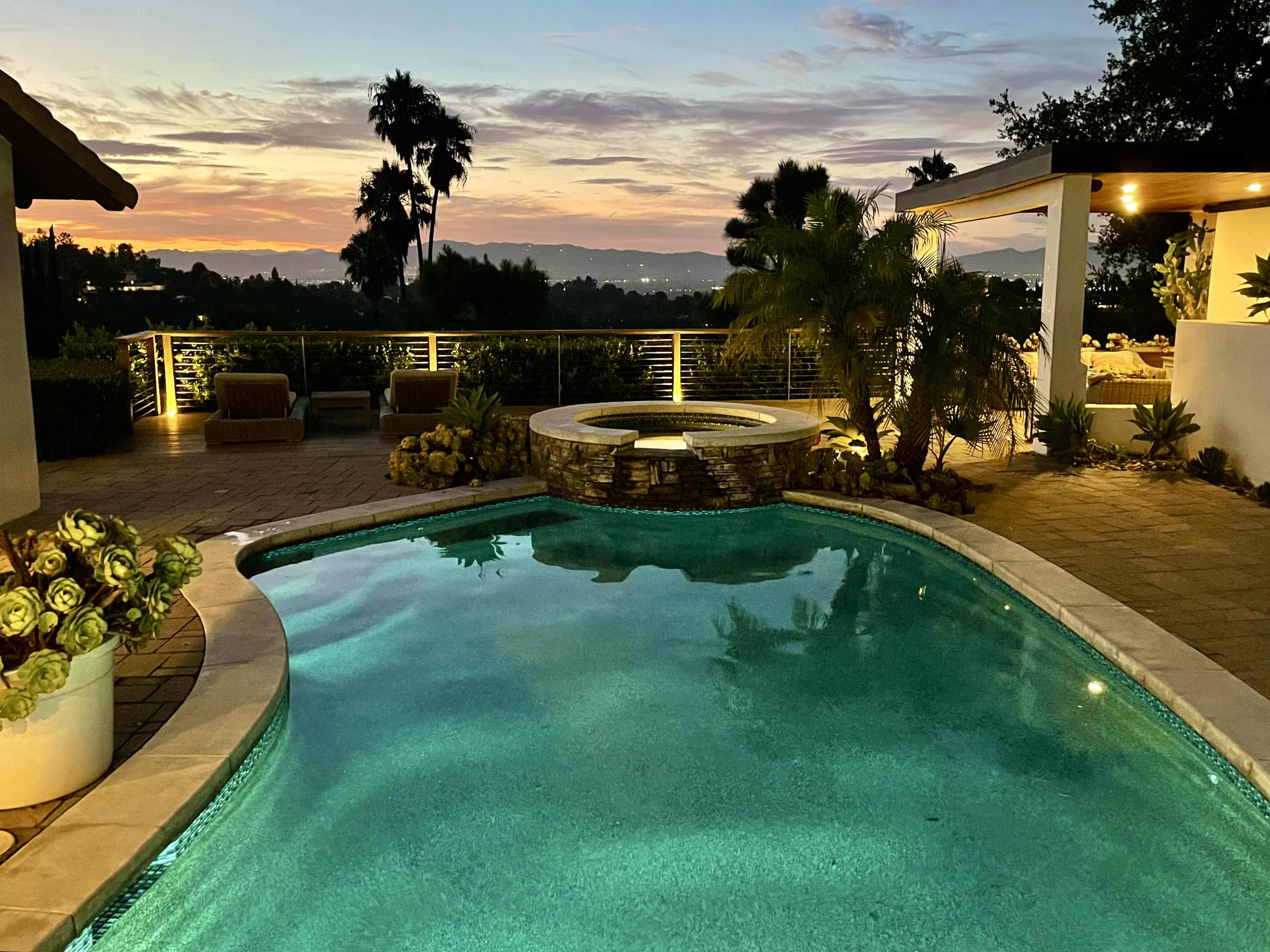 Breathtaking City Mountain Views Spacious Open Floor Plan Remodeled House on the Hills with Pool Jacuzzi Image in Sherman Oaks, Sherman Oaks, CA