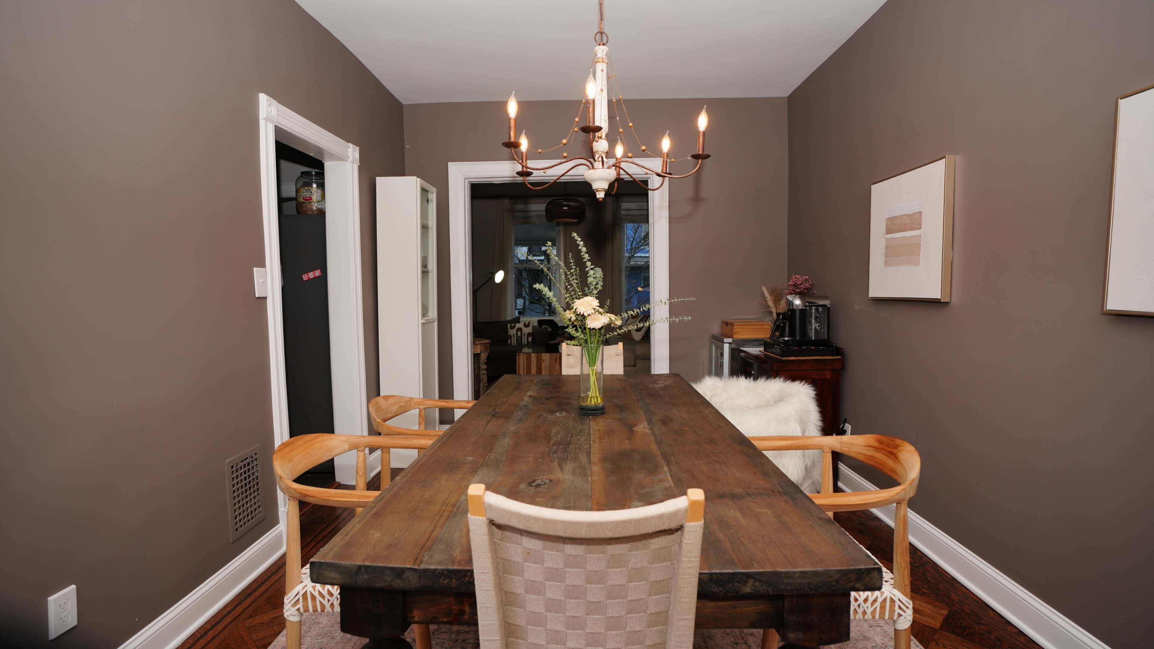 Urban, townhouse with back patio and front porch. Image in Northwest Washington, Washington, DC