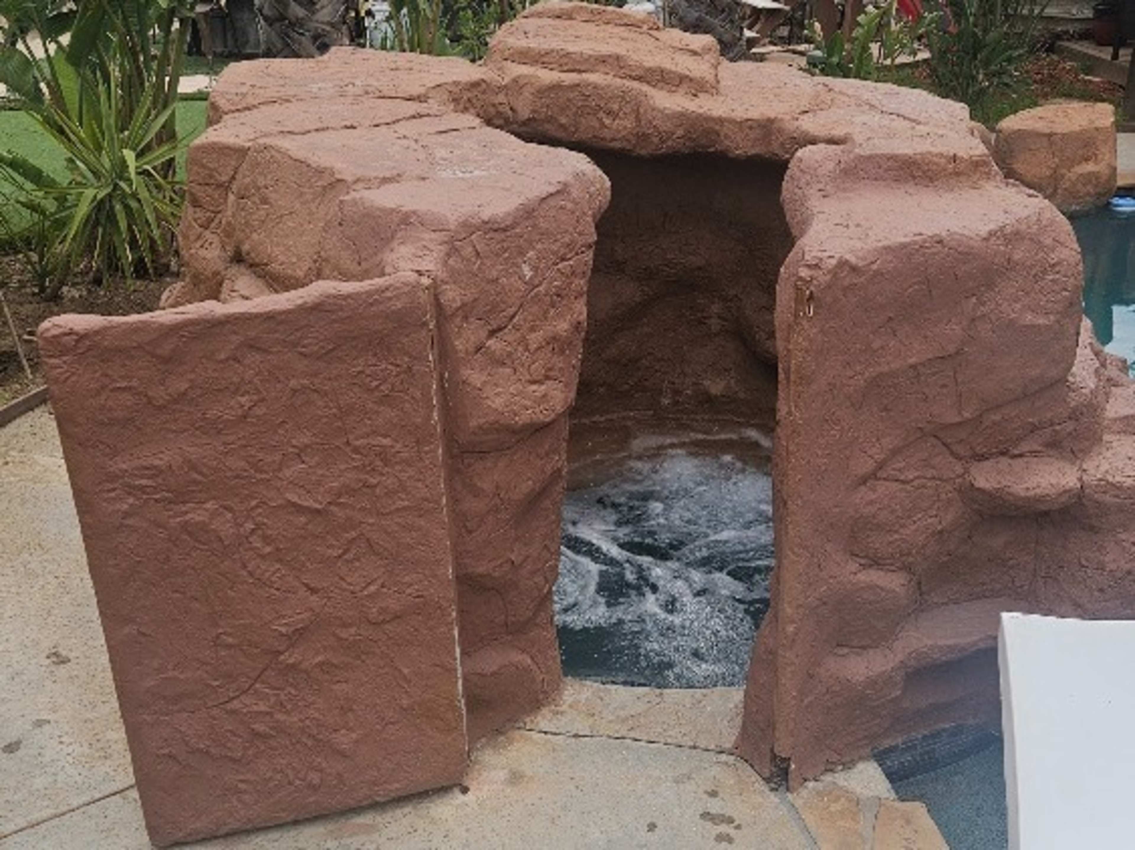 Heat for grotto spa with LED lights