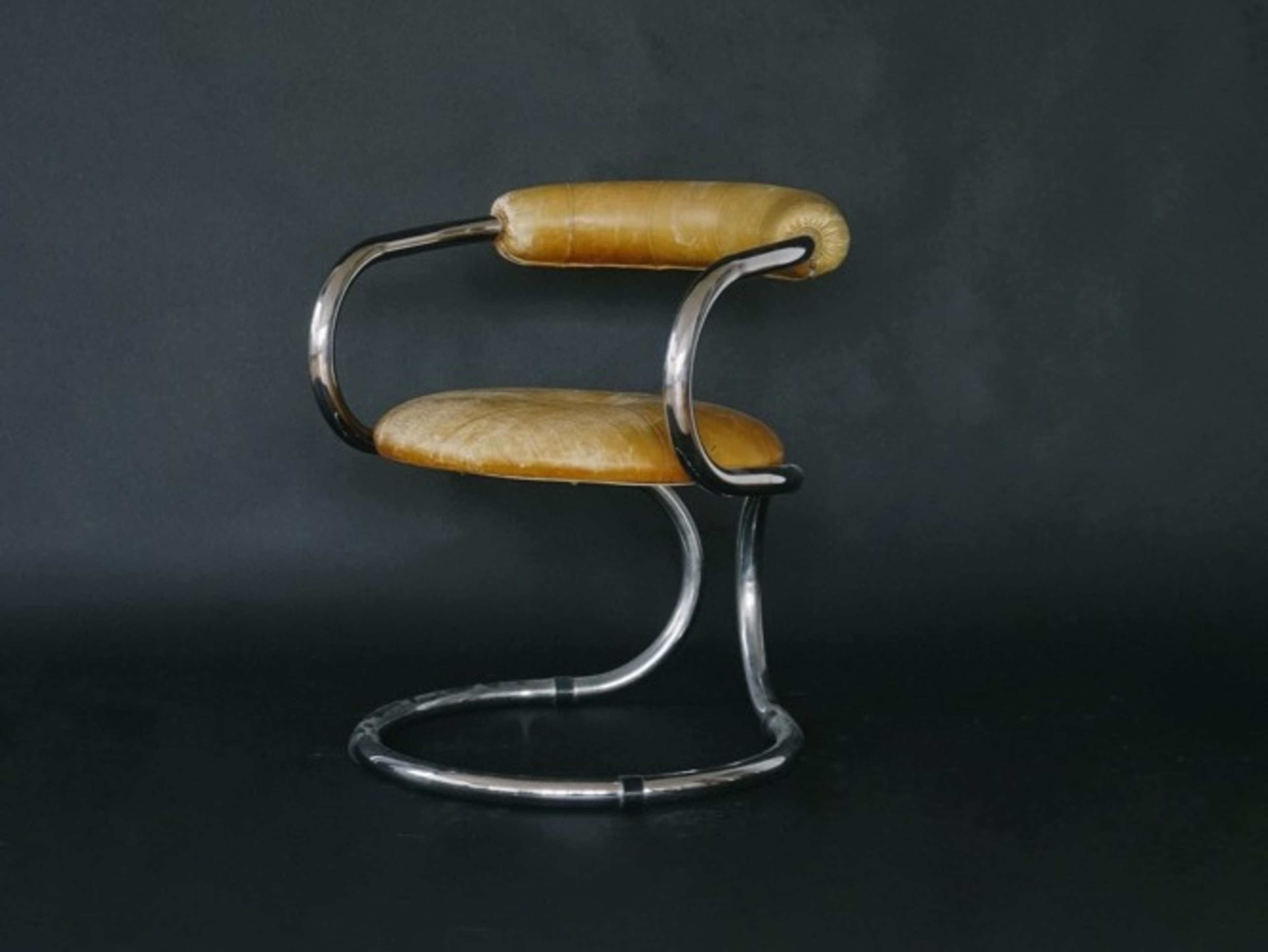 Italian Chrome & Leather Chair