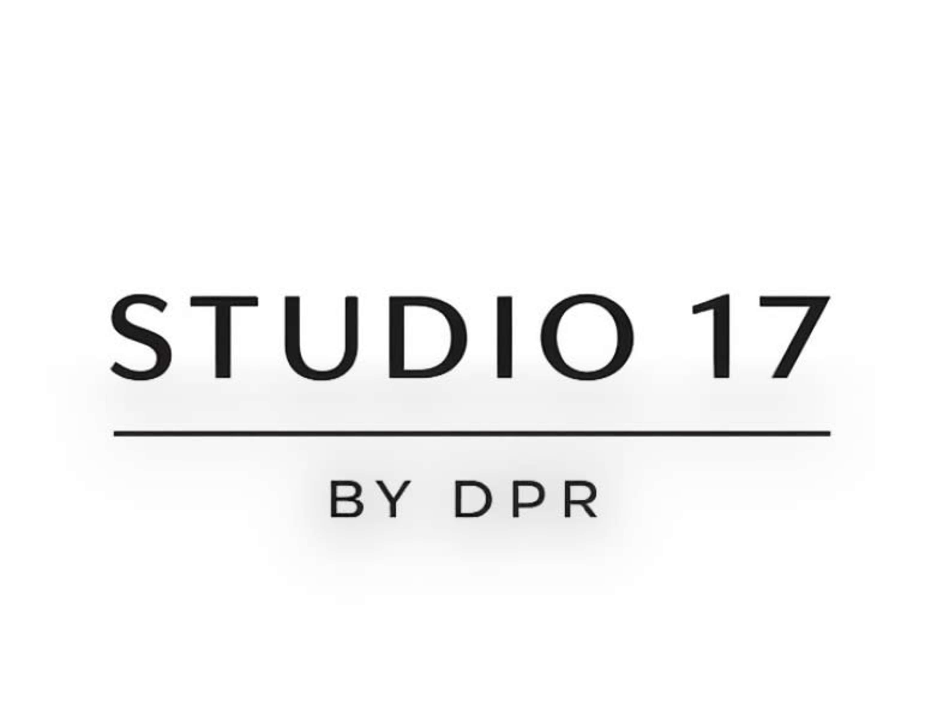 The image displays a logo that reads "STUDIO 17 BY DPR" in a clean, modern font.
