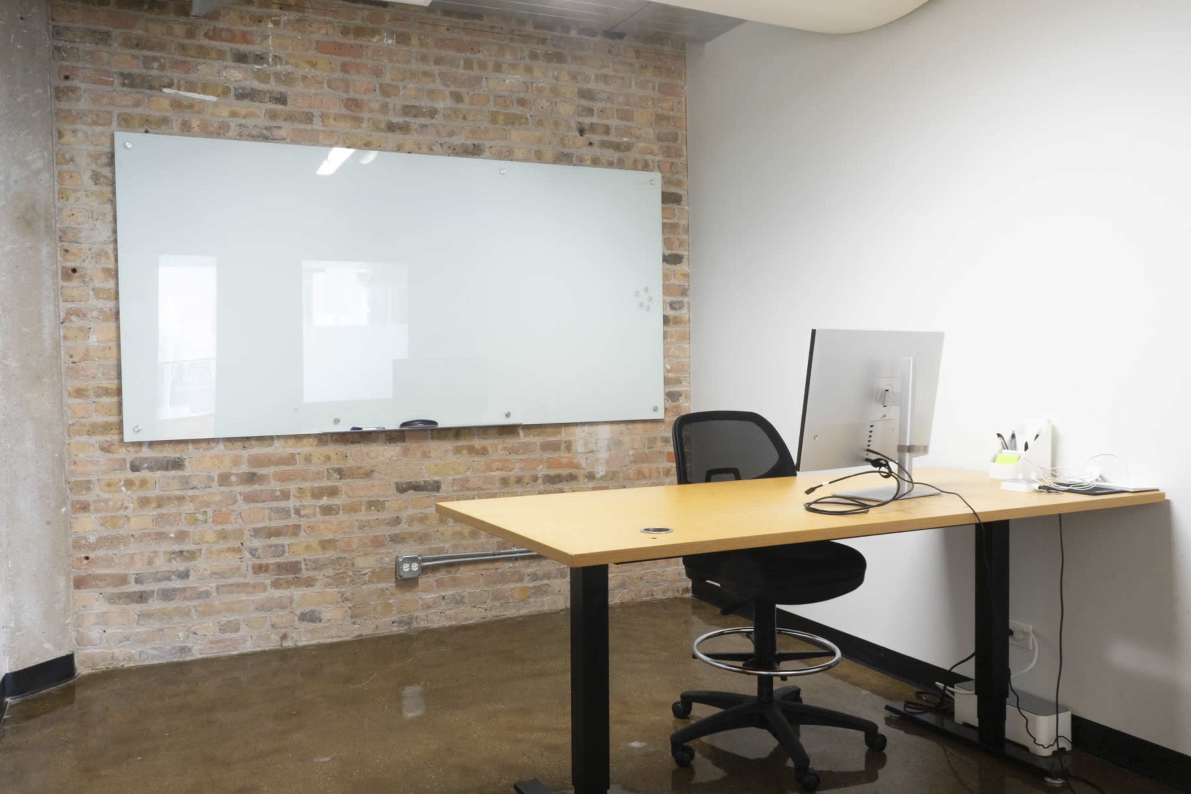 Private Office with Monitor & Sit/Stand Desk (3:4) Image in Near North Side, Chicago, IL