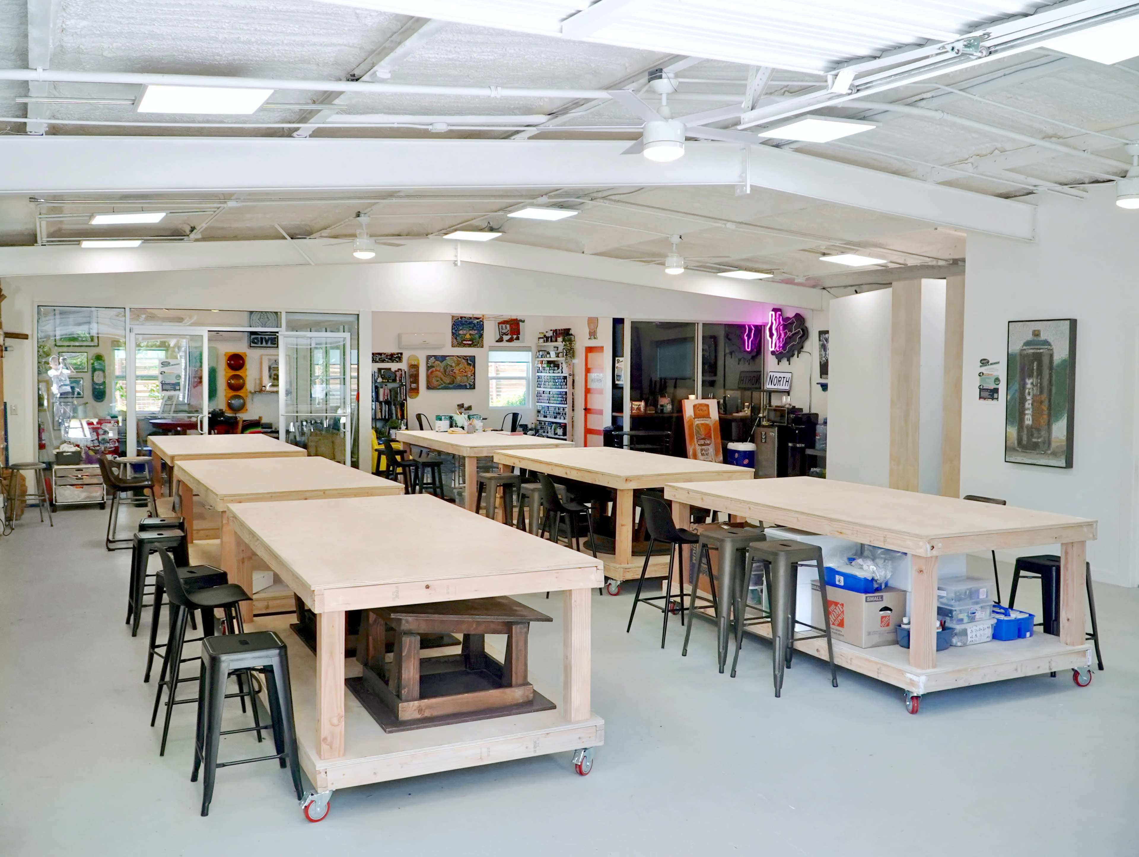 Colorful Warehouse Art Studio with Garden and Lounge Image in Johnston Terrace, Austin, TX