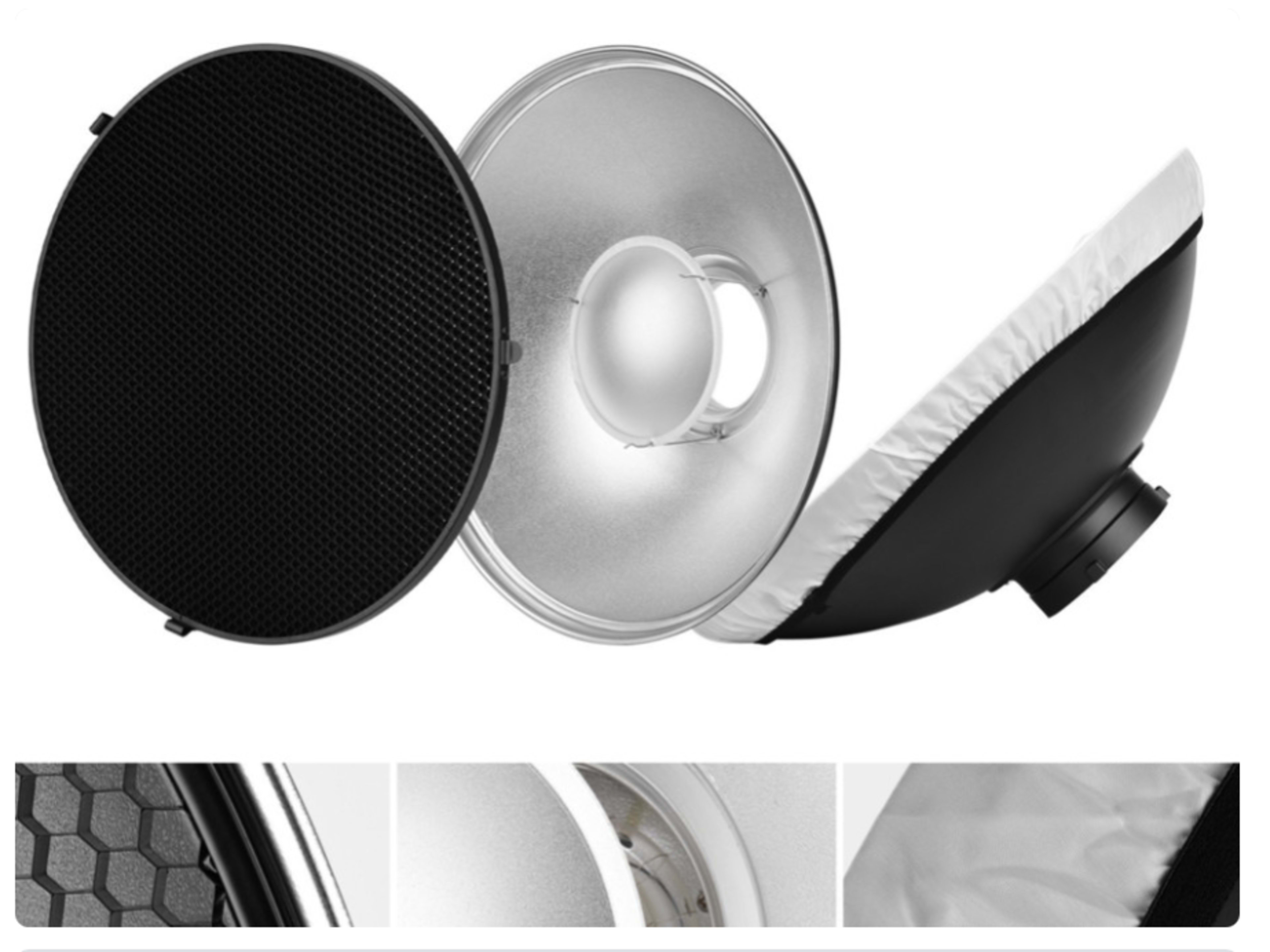 16" Reflector Beauty Dish w/ Honeycomb / Diffusor