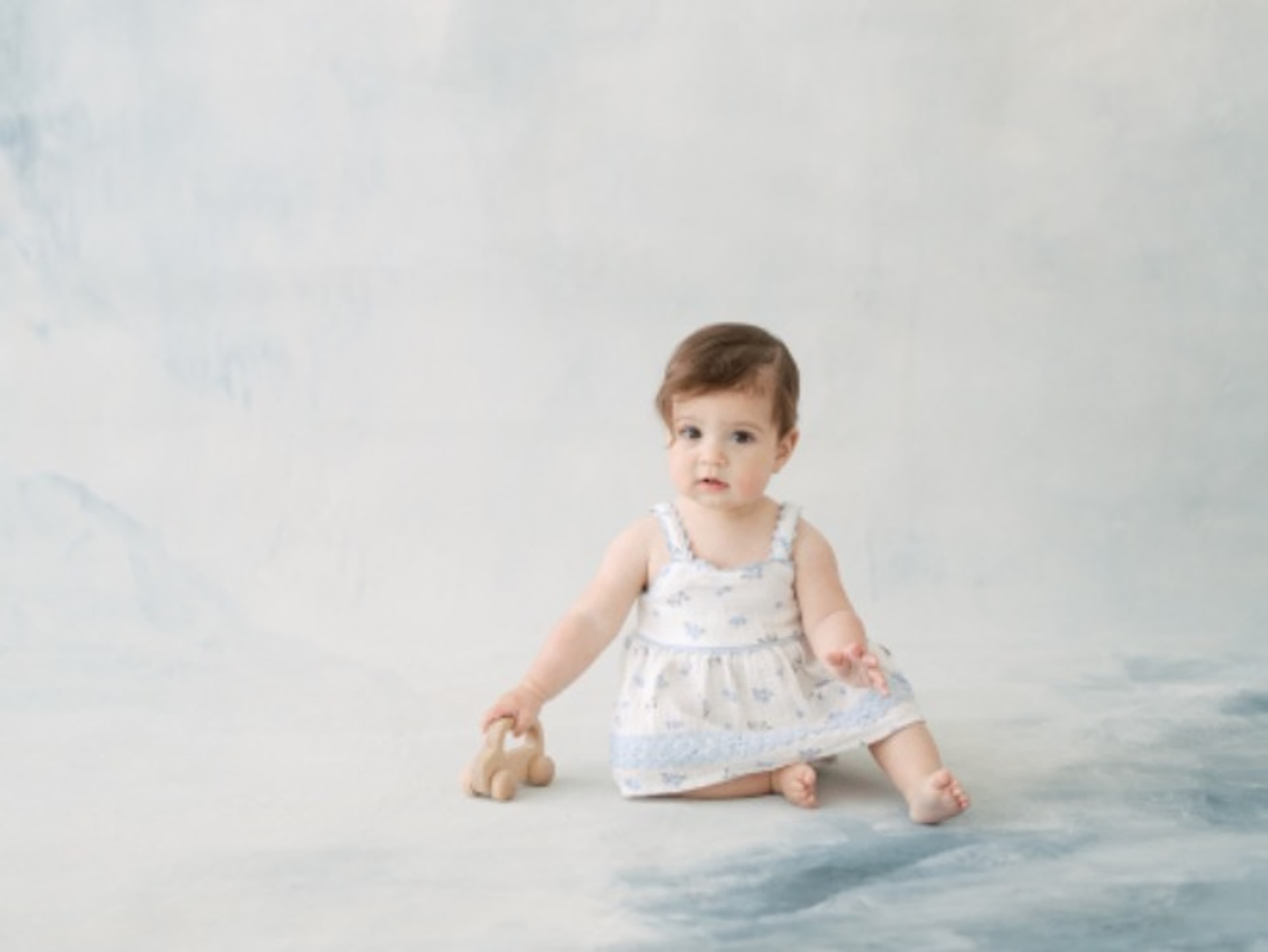Blue and white canvas backdrop