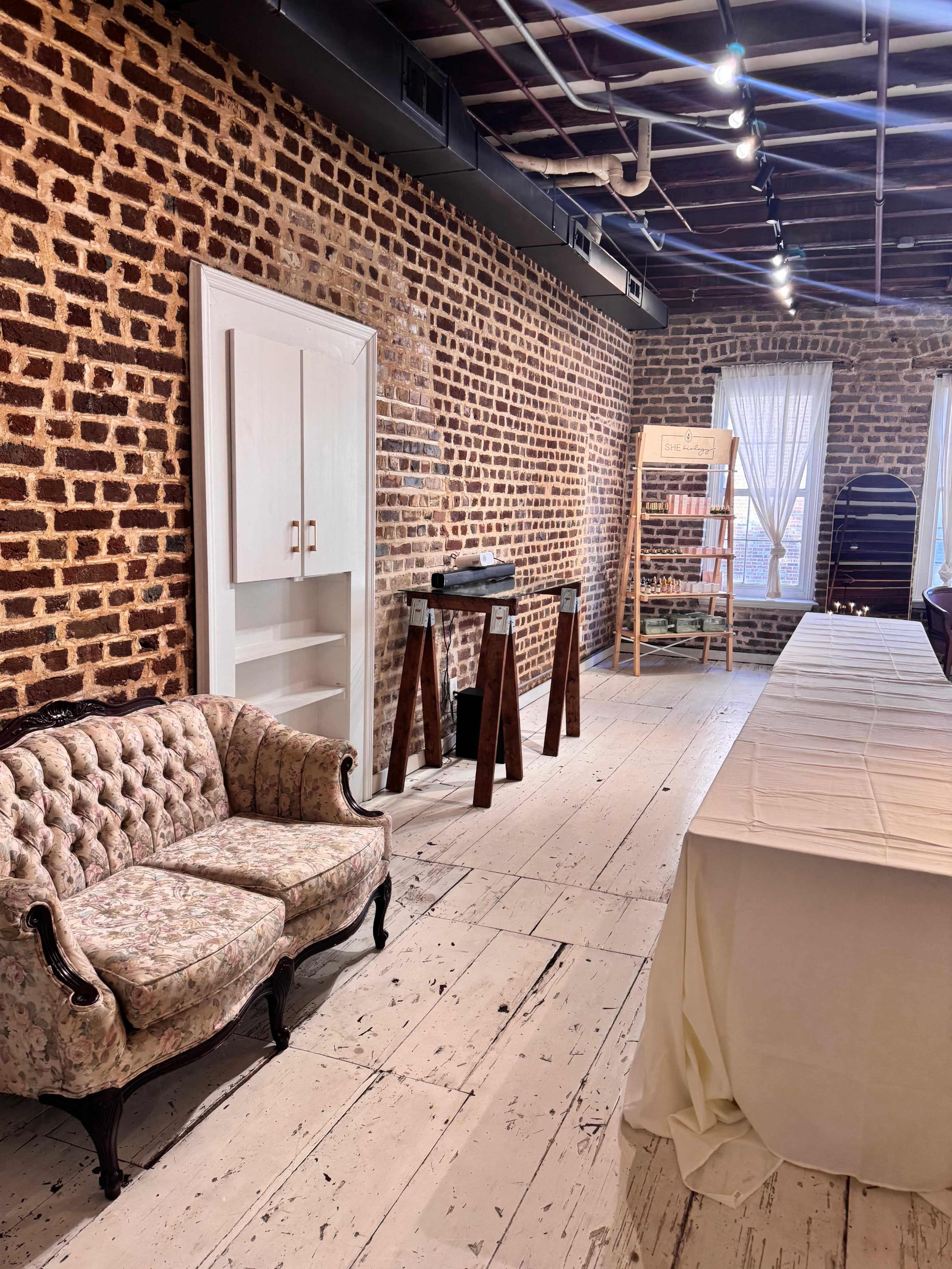 Downtown Charleston, loft, studio, dinner space, photoshoot, industrial, roomy space Image in French Quarter, Charleston, SC