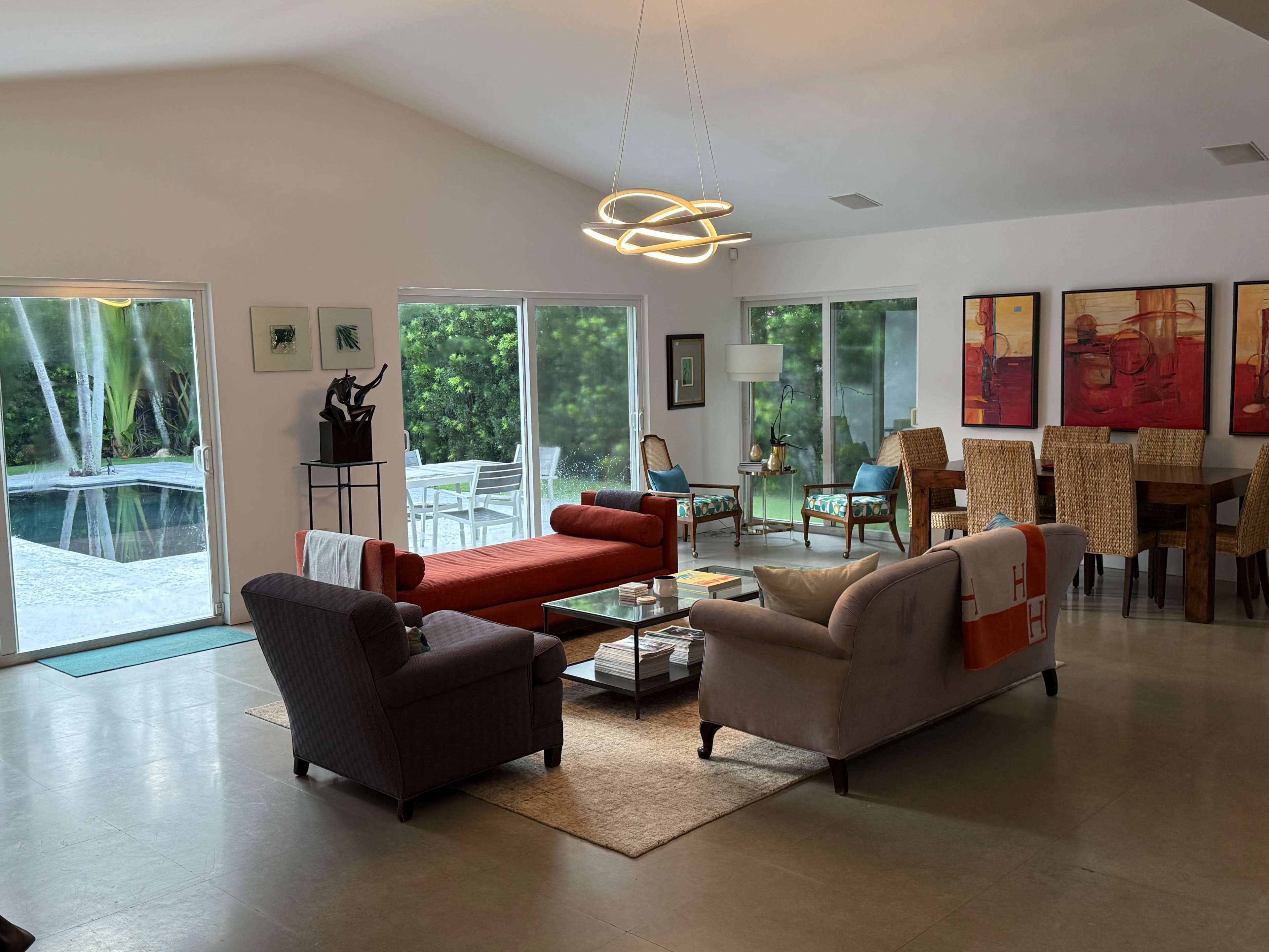 Sunlit Mid-Century Home with Designer Pool Image in Miami Shores, Miami Shores, FL