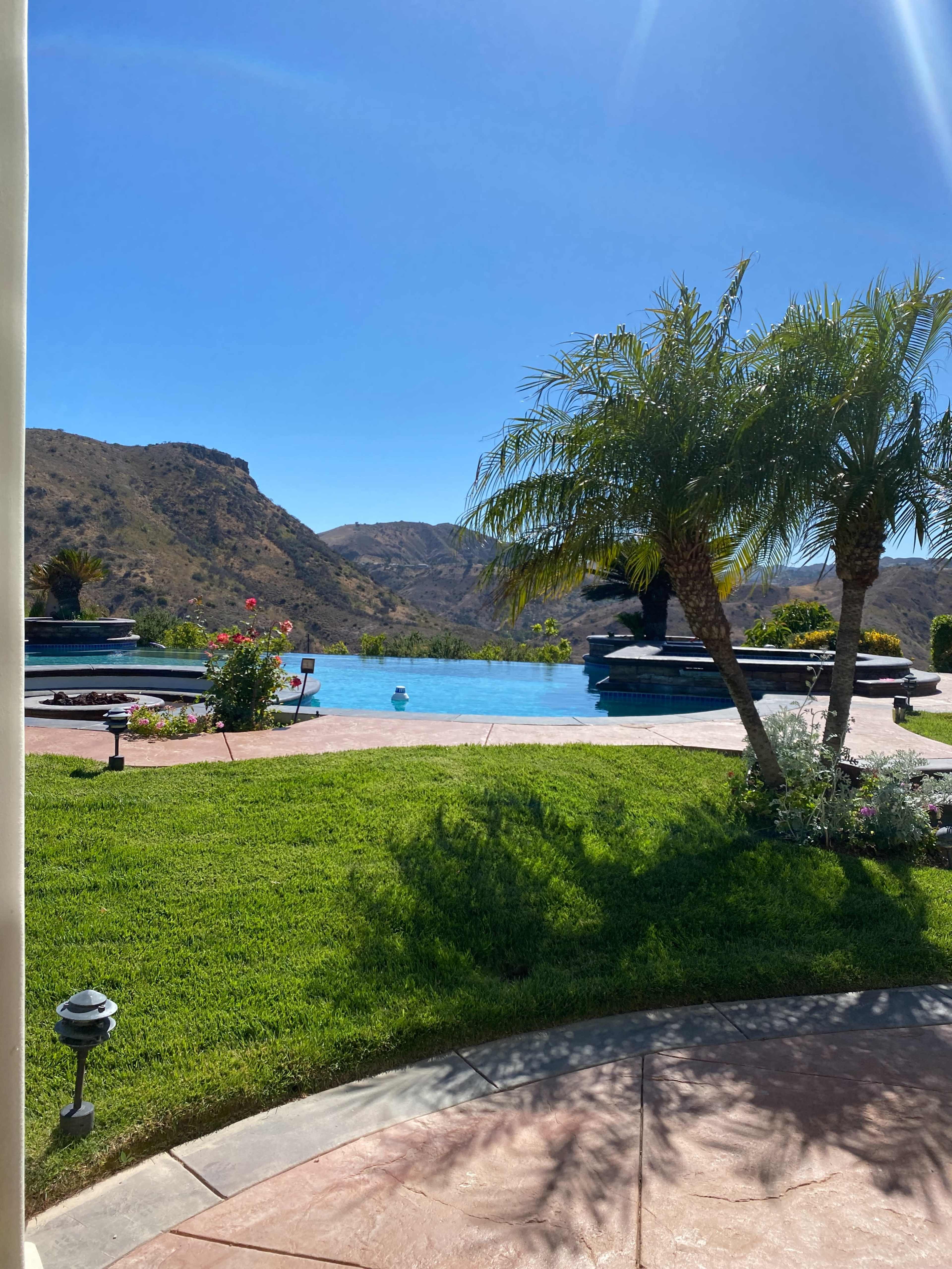 (Backyard only) Tropical Vibe Backyard with Half Basketball Court Image in West Hills, West Hills, CA