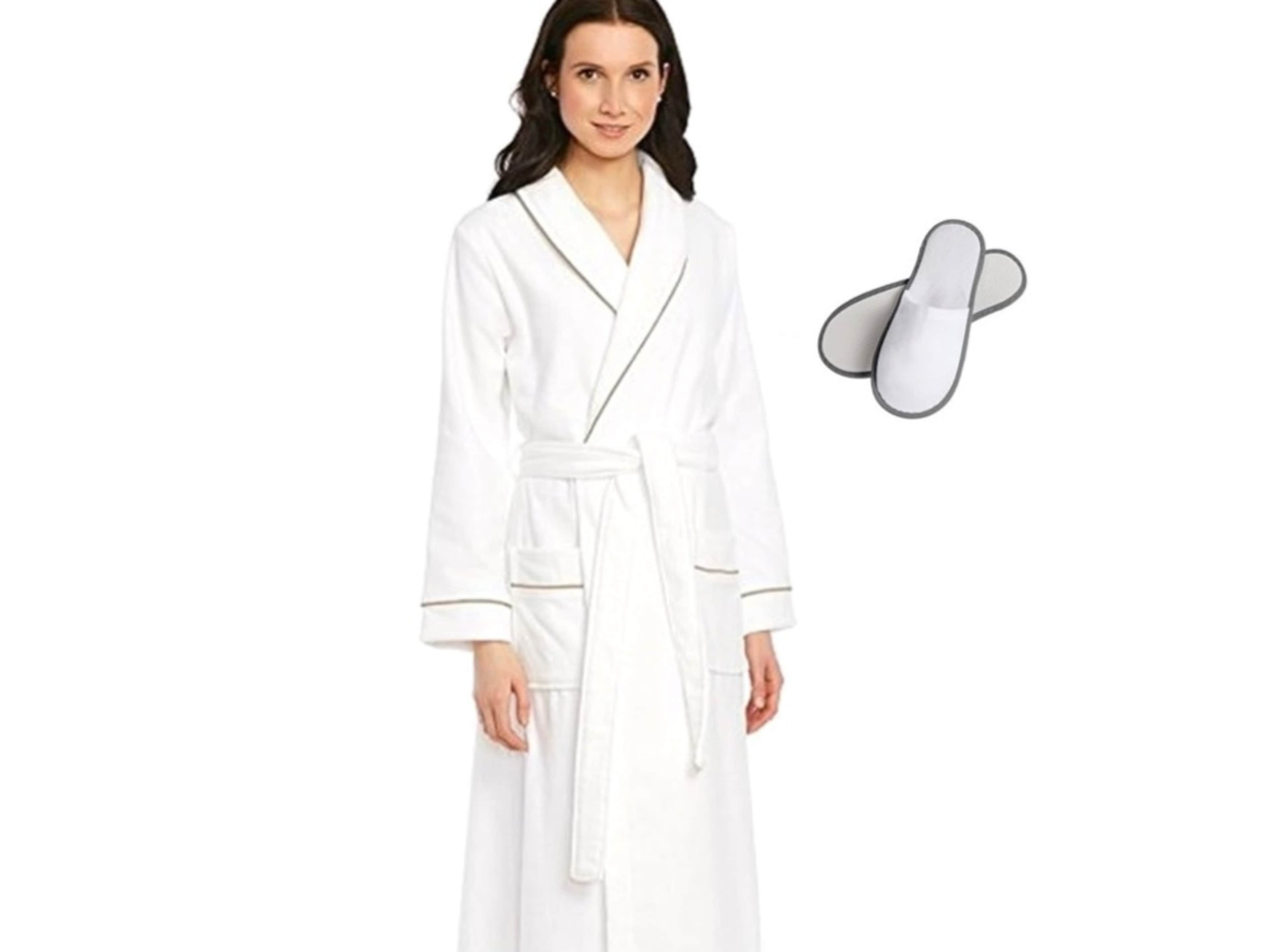 Long Terry Cloth Robe & Spa Slippers