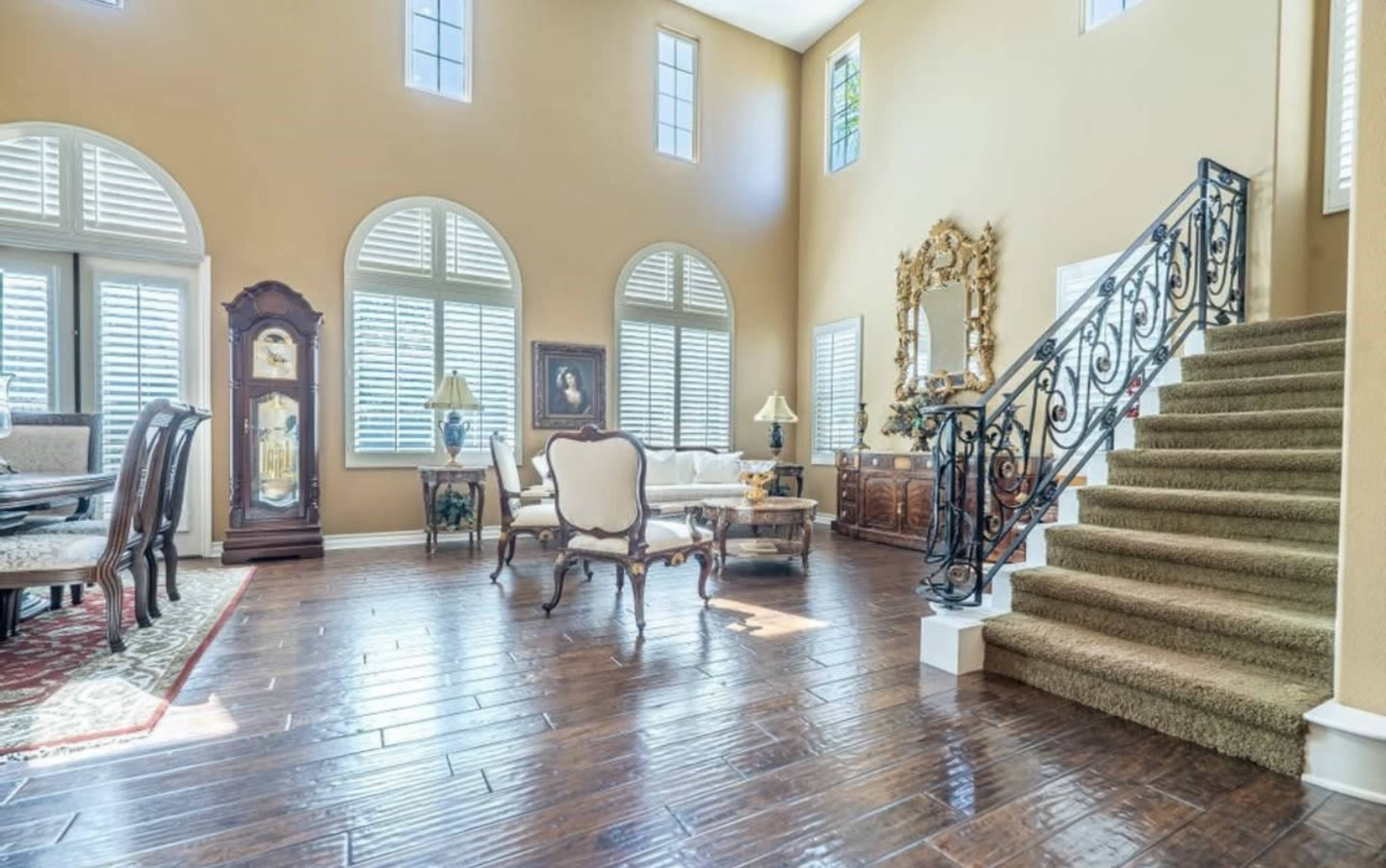 Grand Mediterranean Estate: Double Staircase, Resort Pool & Open Views Image in Valencia, Valencia, CA