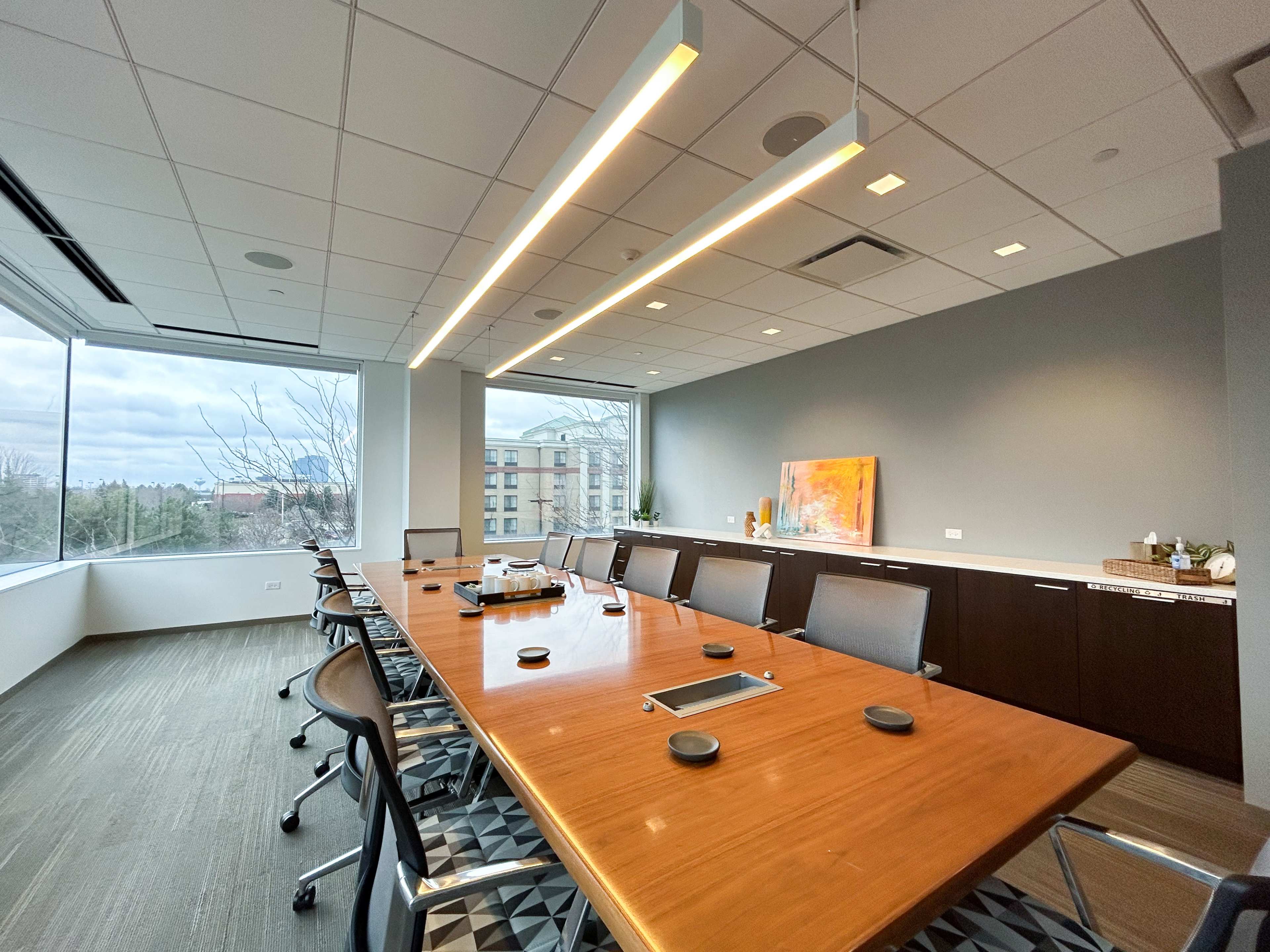 Spacious Suburban Boardroom with Ample Natural Light Image in Schaumburg Township, Schaumburg, IL