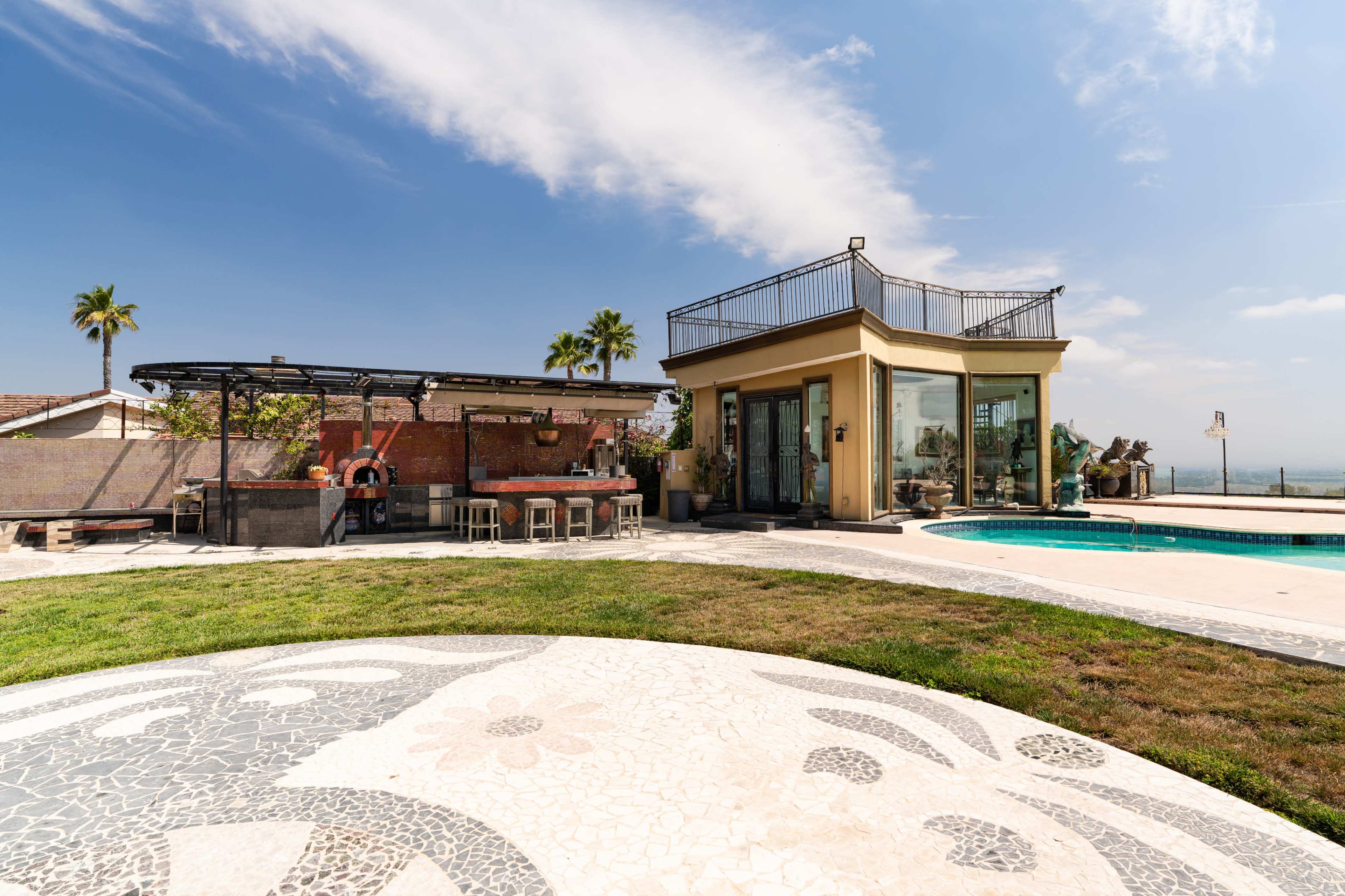 Large Middle-Eastern Style Mansion Backyard/Poker Room in the Encino Hills Image in Encino, Encino, CA