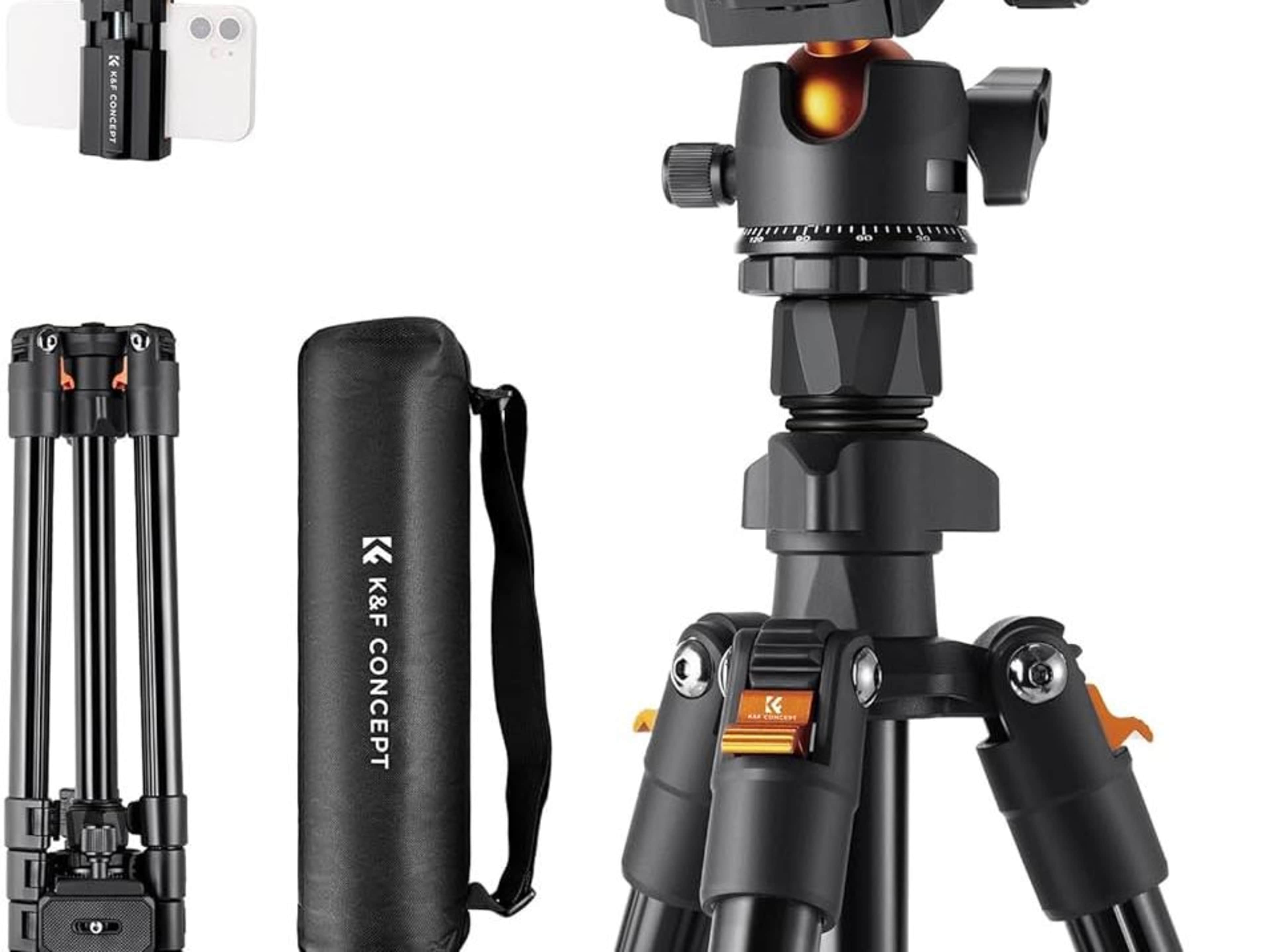 K&F CONCEPT 64 inch/163 cm Camera Tripod,Lightweig