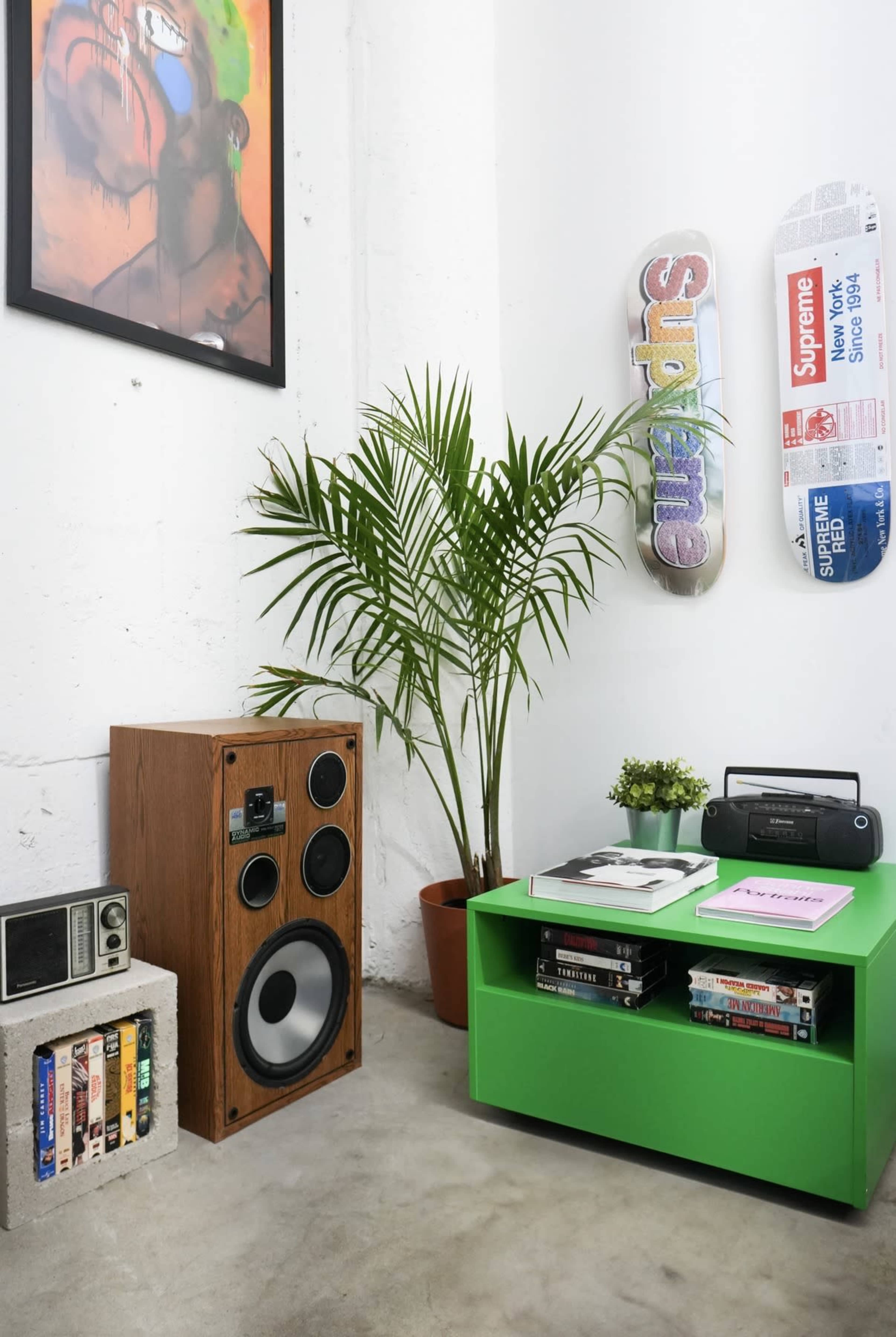 Photo Studio Natural Light with CRT Tv Wall Image in Central LA, Los Angeles, CA