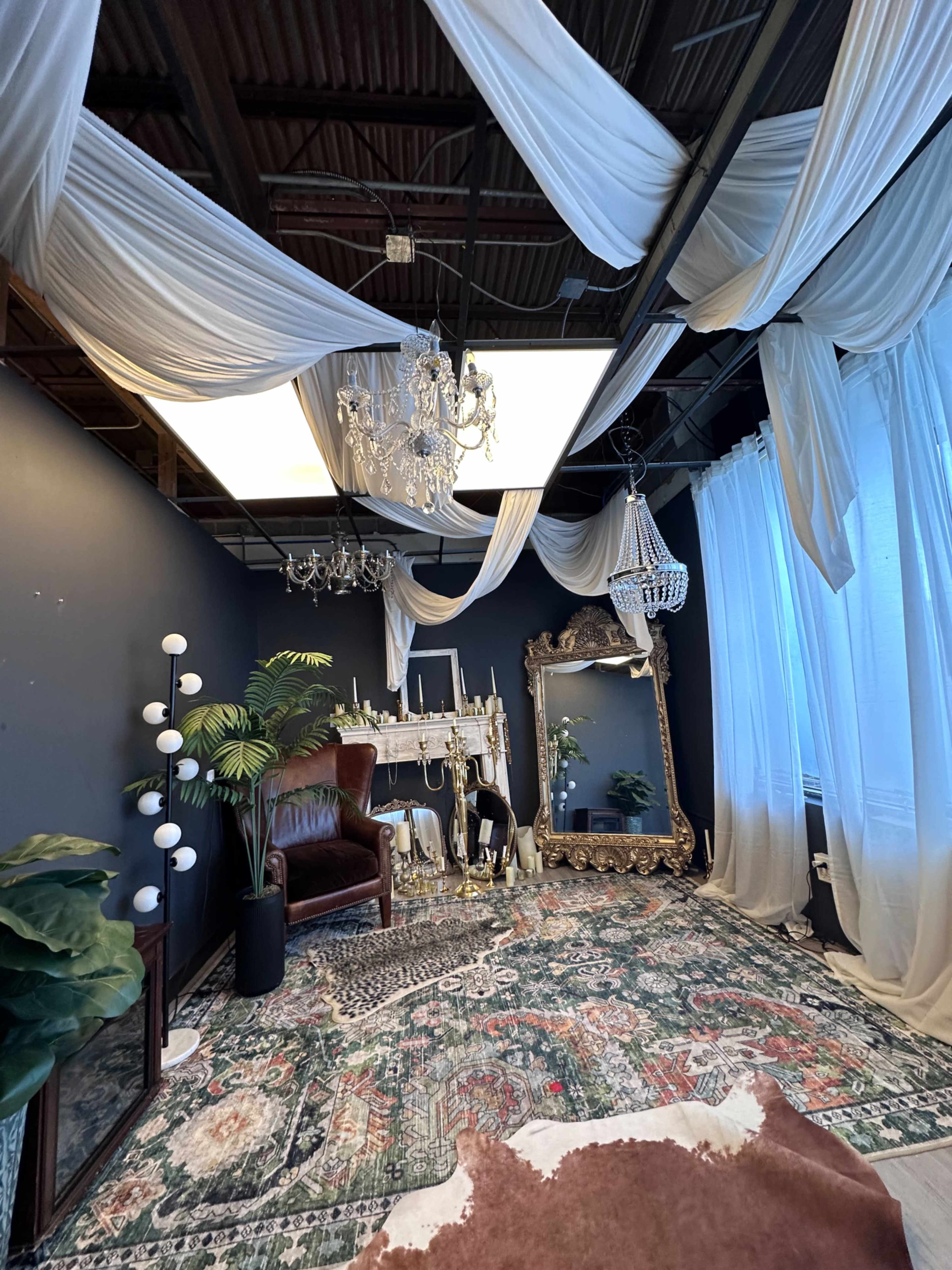 Chicago Editorial Content Studio with Pink fur Set, Glam Room & Pop Art Lounge Image in Edison Park, Chicago, IL