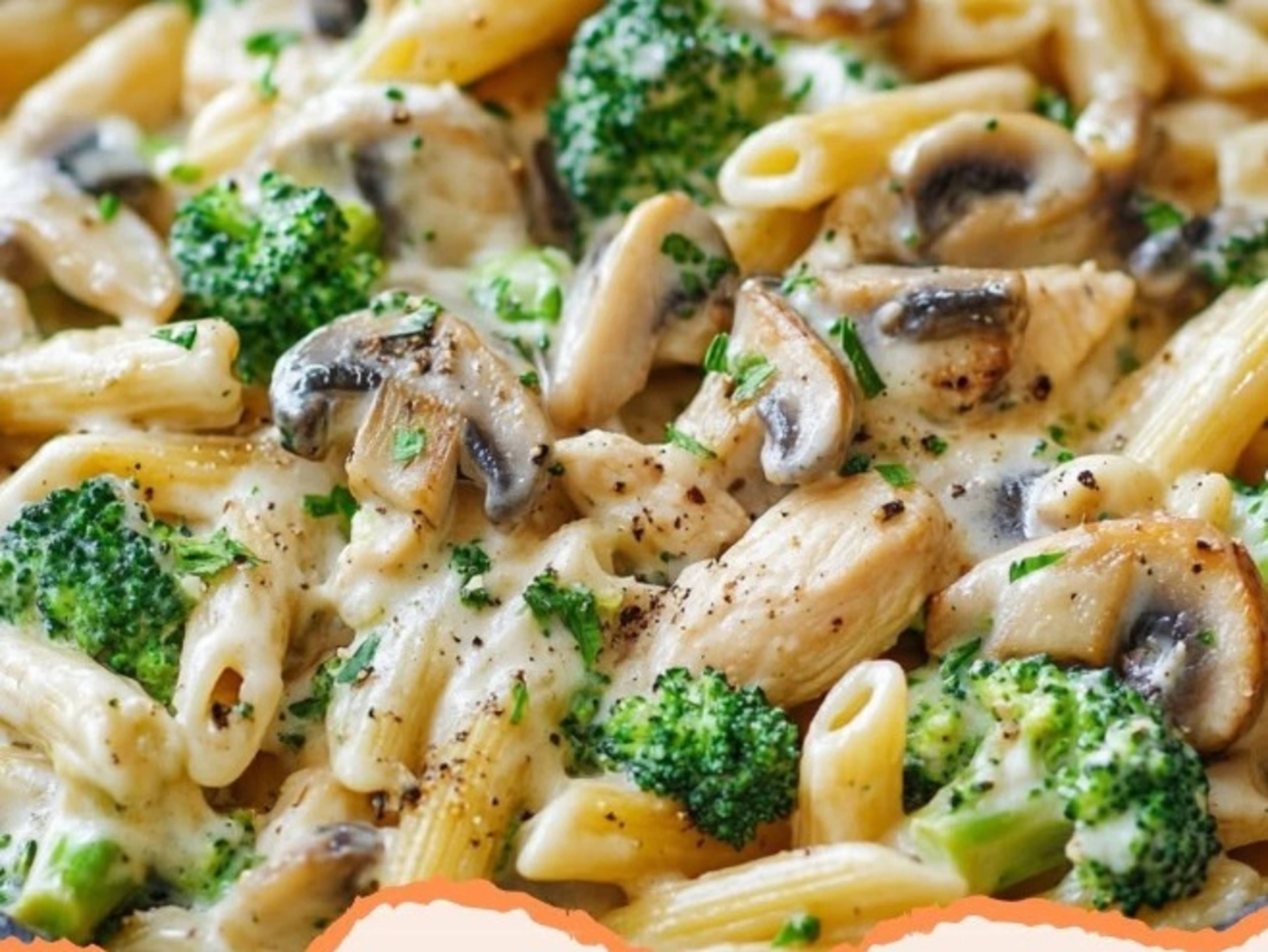 Creamy Mushroom and Broccoli Chicken Penne
