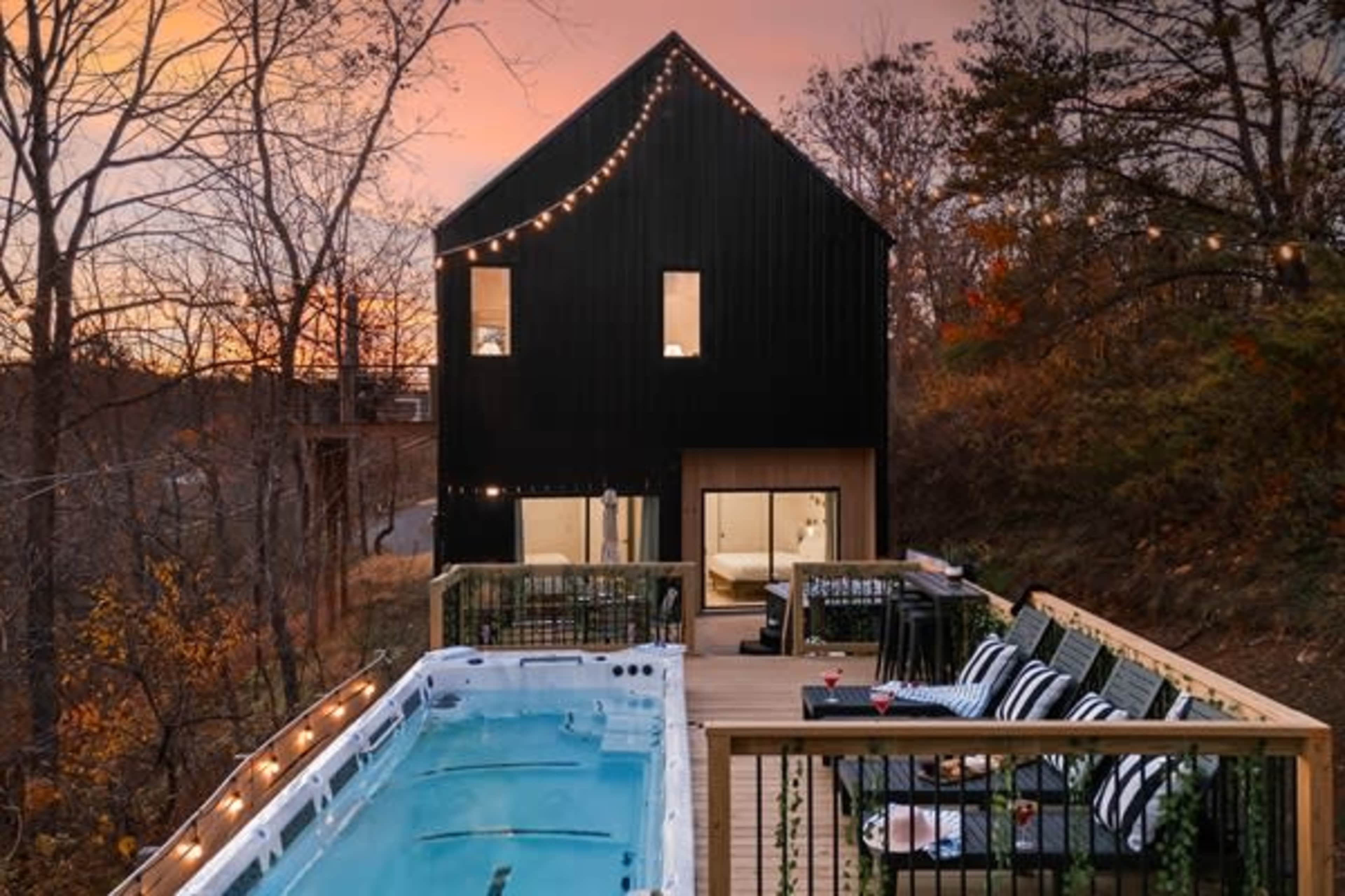 Luxury Asheville Retreat | Heated Swim Spa, 2 Hot Tubs & Mountain Views Image in , Weaverville, NC