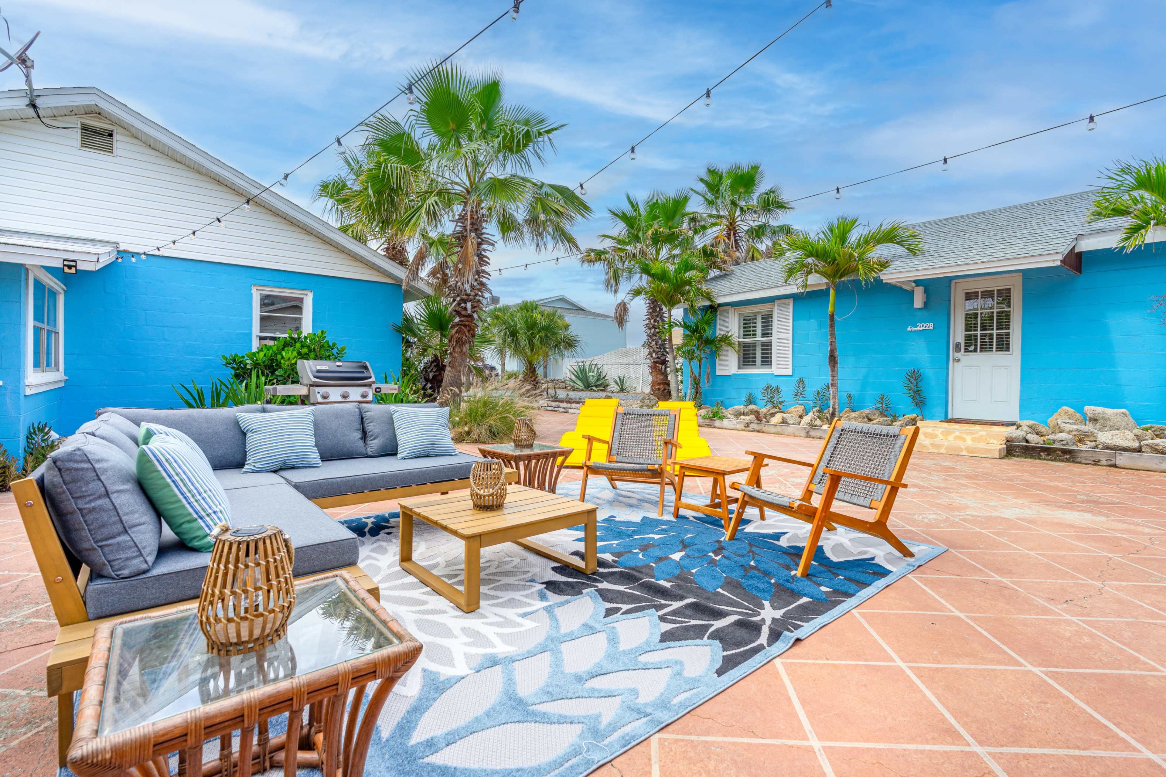 Beach Bungalows and Craft Room in a Tropical Garden Image in Flagler Beach, Flagler Beach, FL