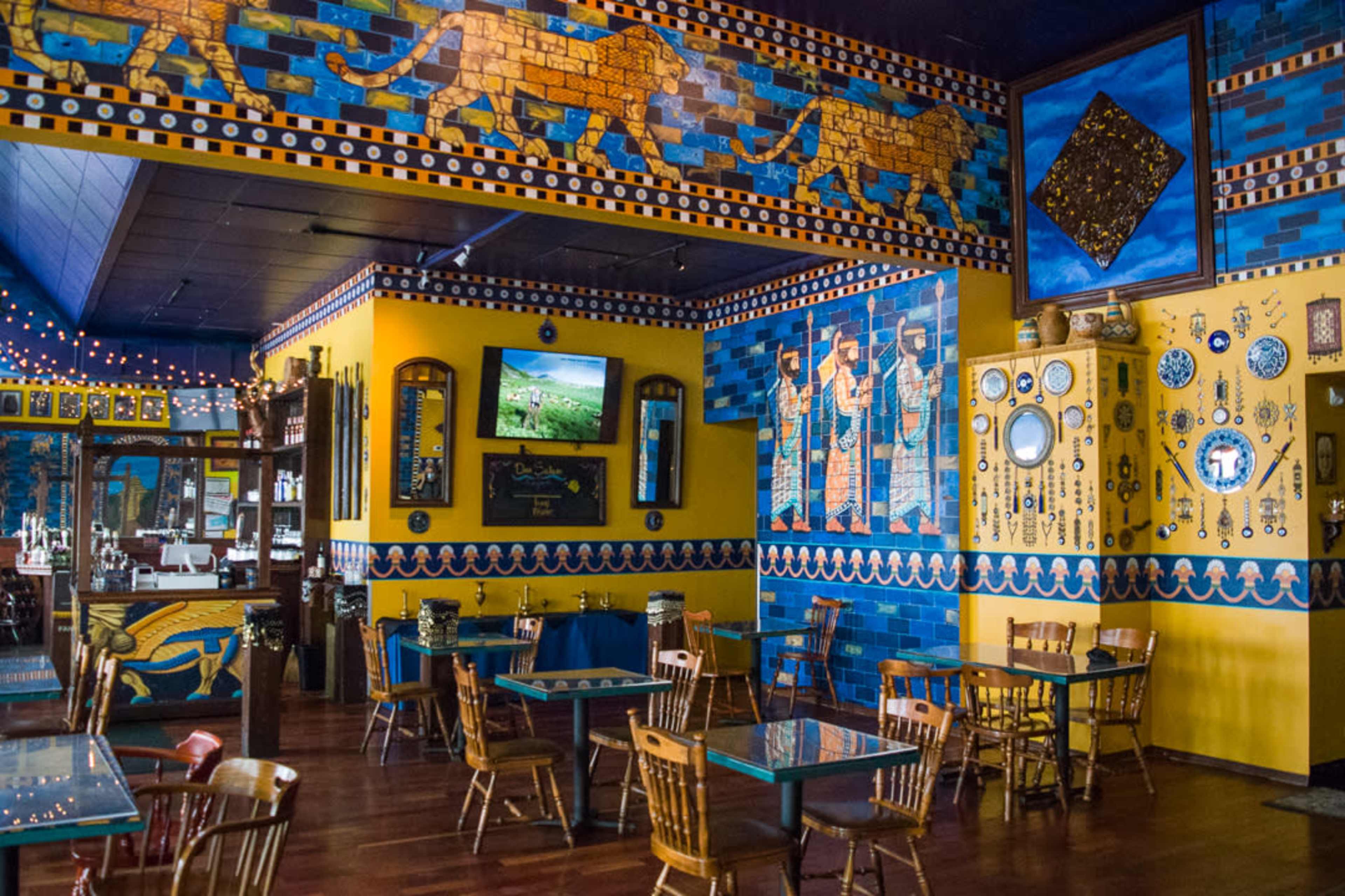 Downtown Restaurant with Hand Painted Murals of Ancient Babylonia Image in Southwest Portland, Portland, OR