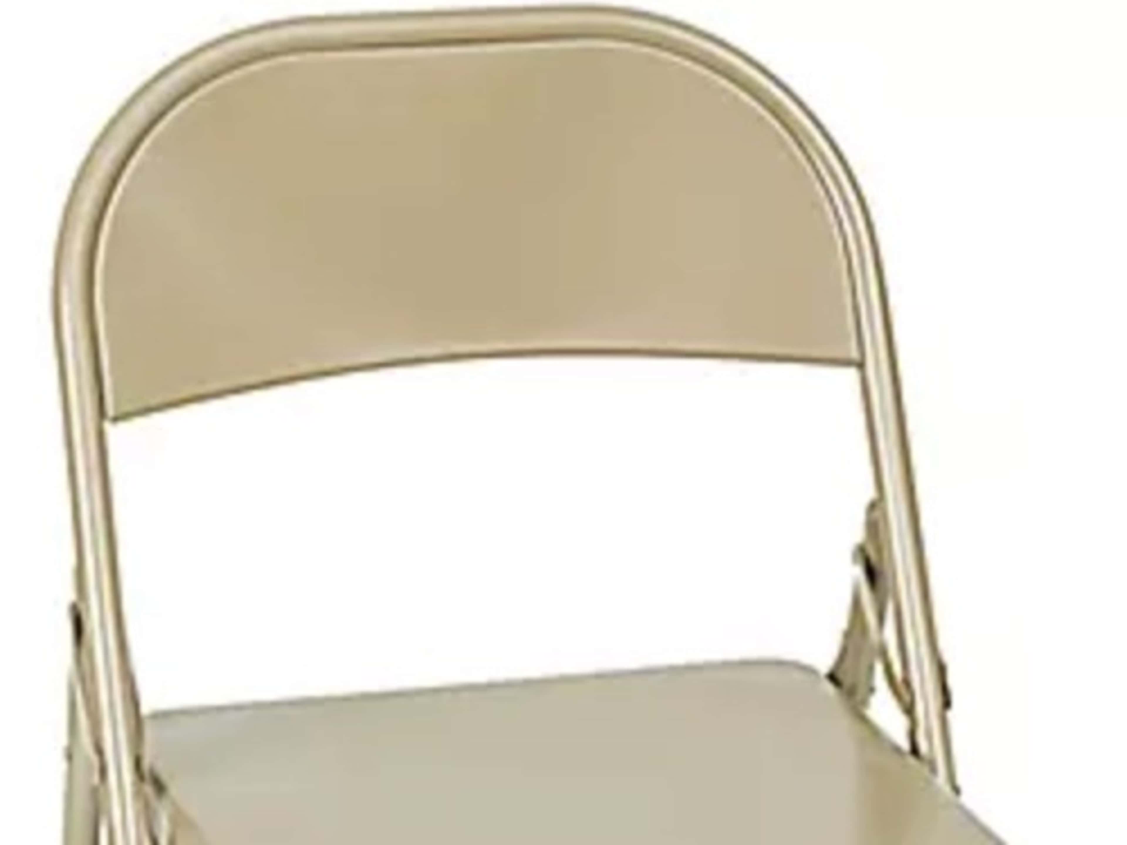 Beige Metal Folding Chair