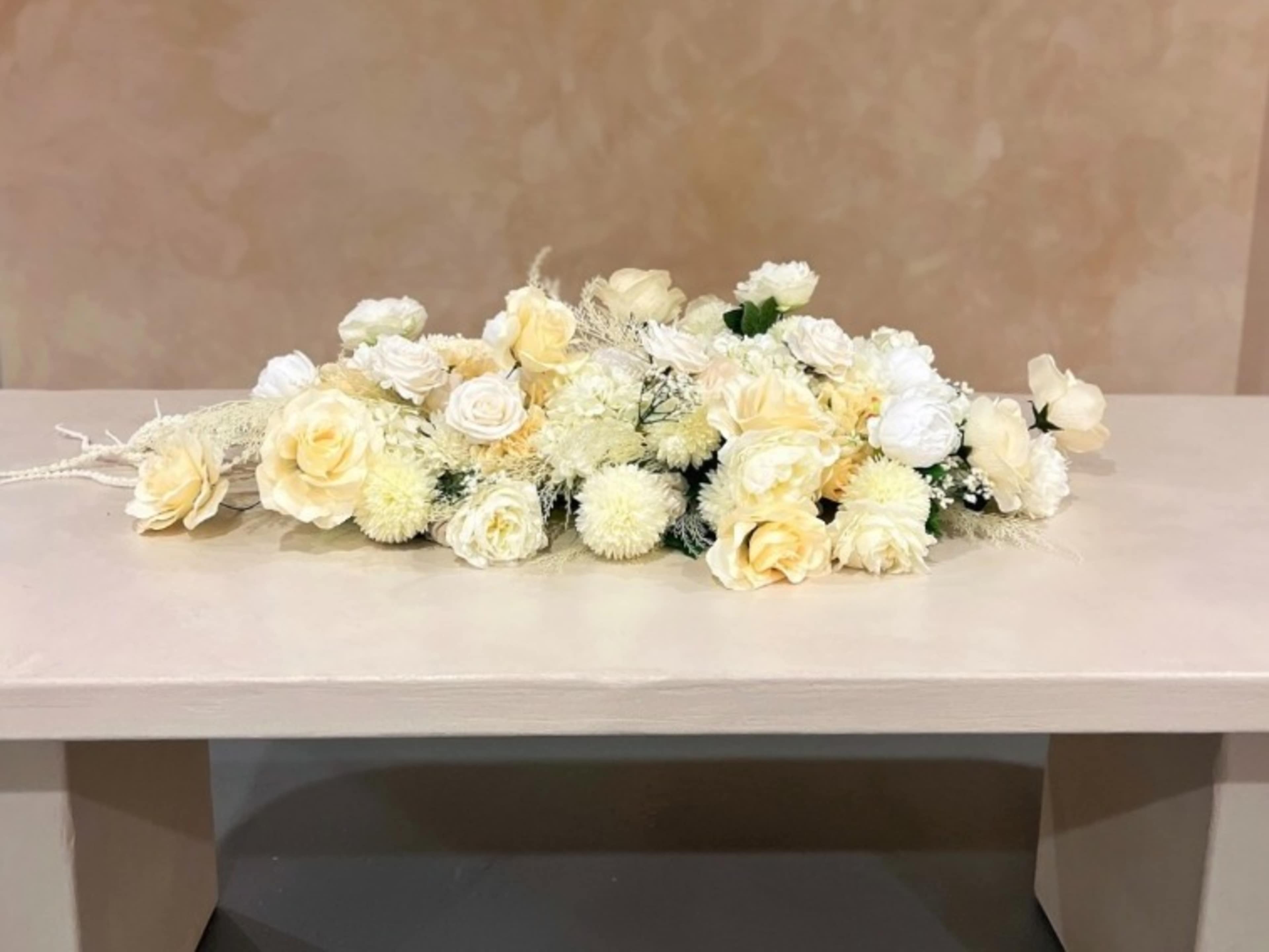White Silk Flower Centerpiece / Prop