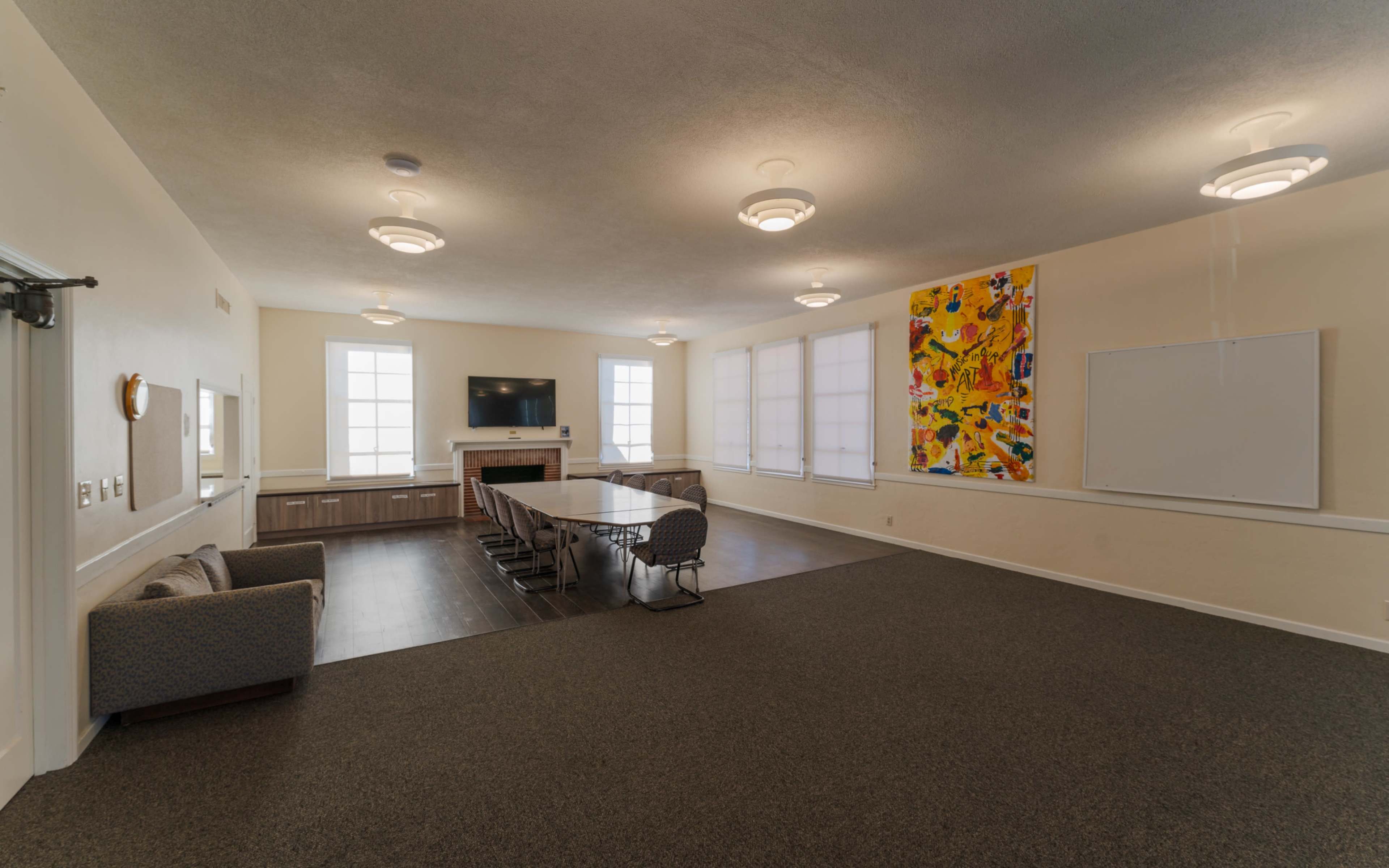 Community Room: Large Multi-Purpose Meeting, Classroom, Event, and Performance Space with Small Kitchen Image in North Central, San Mateo, CA