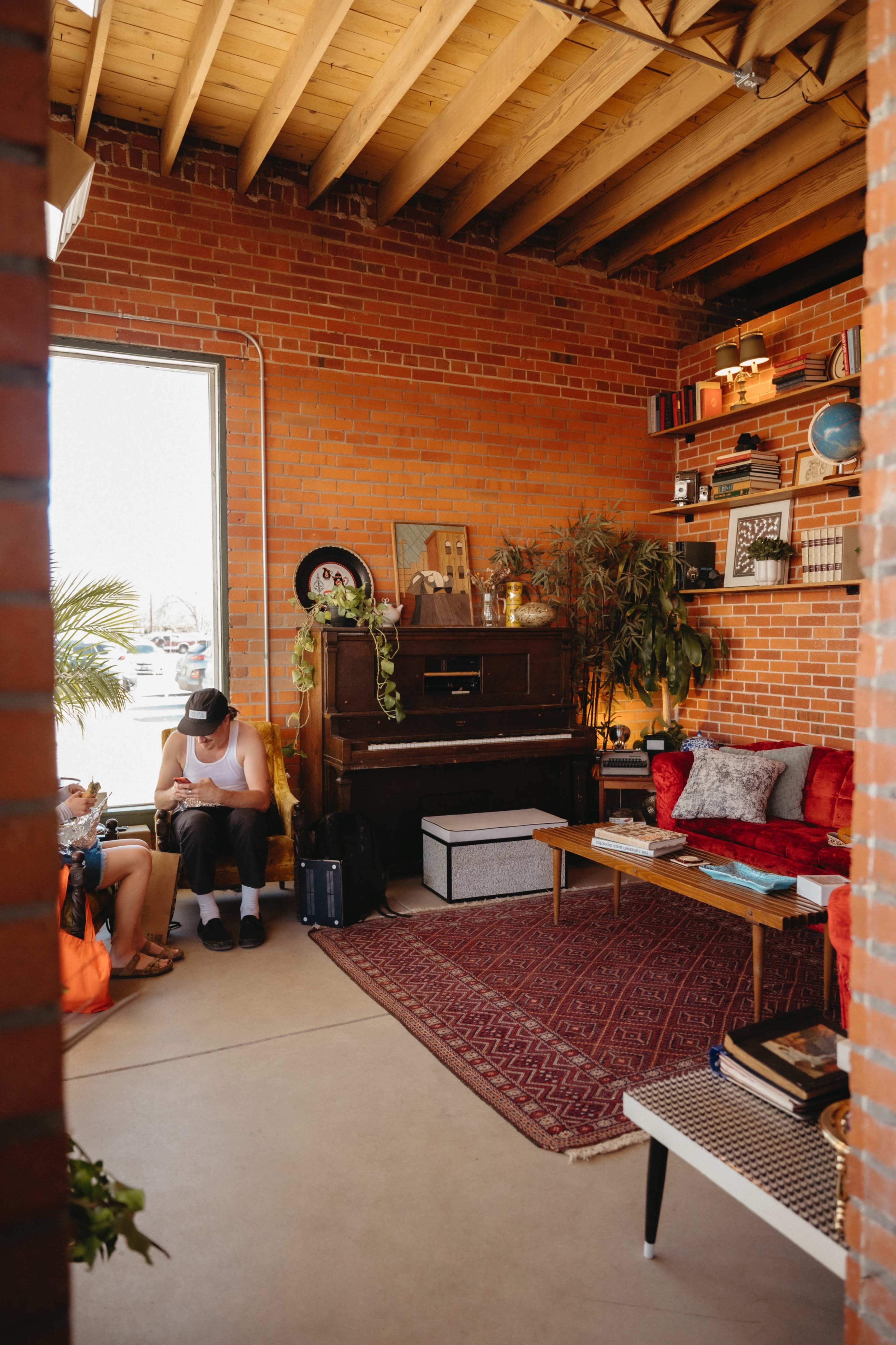 Converted gas station to charming and cozy coffee shop at Sloans Lake. Image in West Colfax, Denver, CO