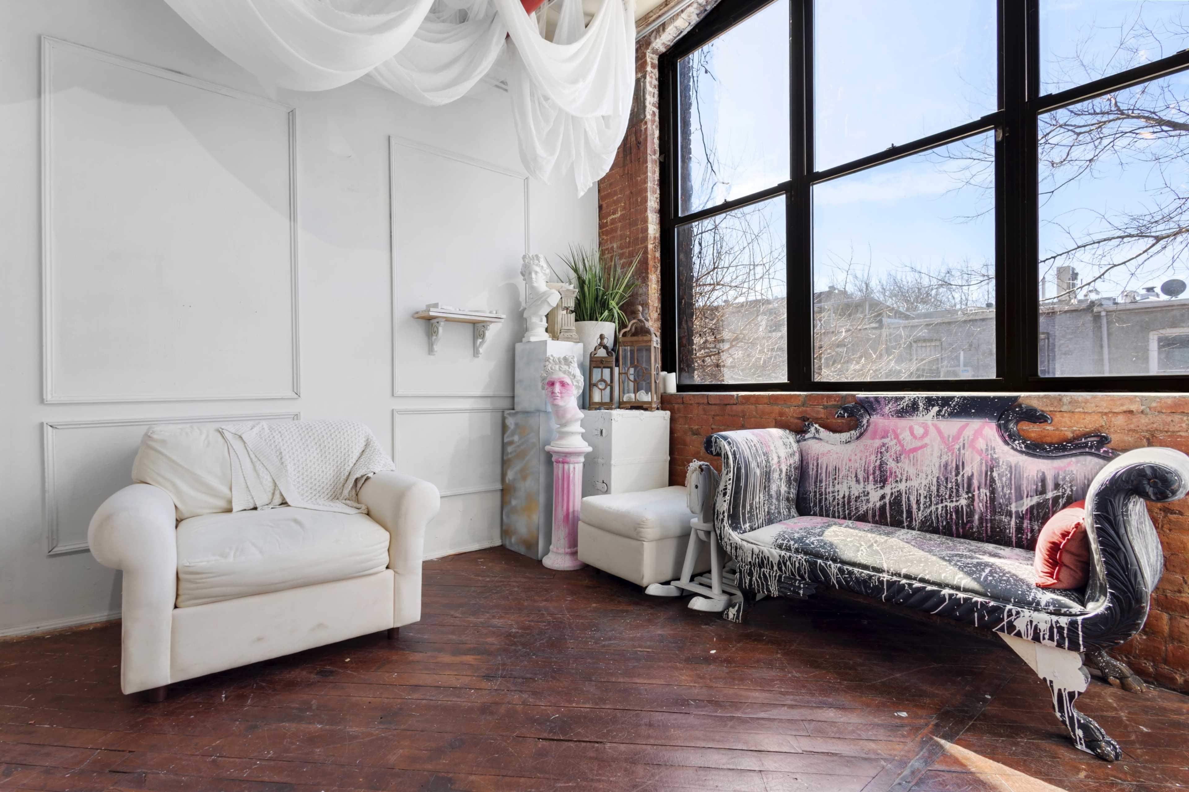 Photo and video studio rental. 750 sq ft space with 12' ceilings located on the edge of a vibrant area of Brooklyn, Industry City. Multiple stages & cyc wall. Equipment & props are included. Image in Sunset Park, Brooklyn, NY