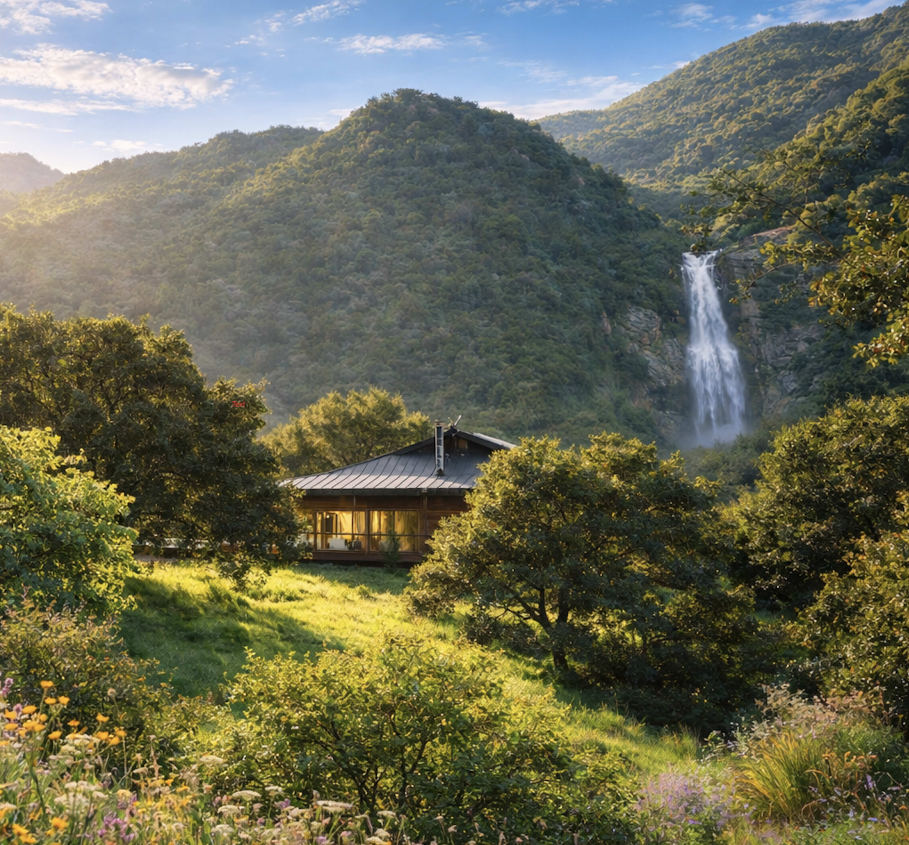 BUTTERFLY MOUNTAIN | 70-Acre Topanga Sanctuary | Water Fall, Luna Dome, Mongolian Yurt, Deer Cabin, Gaia Dome, Oak Tree Sanctuary, Cinematic Vistas Image in Topanga, topanga, CA