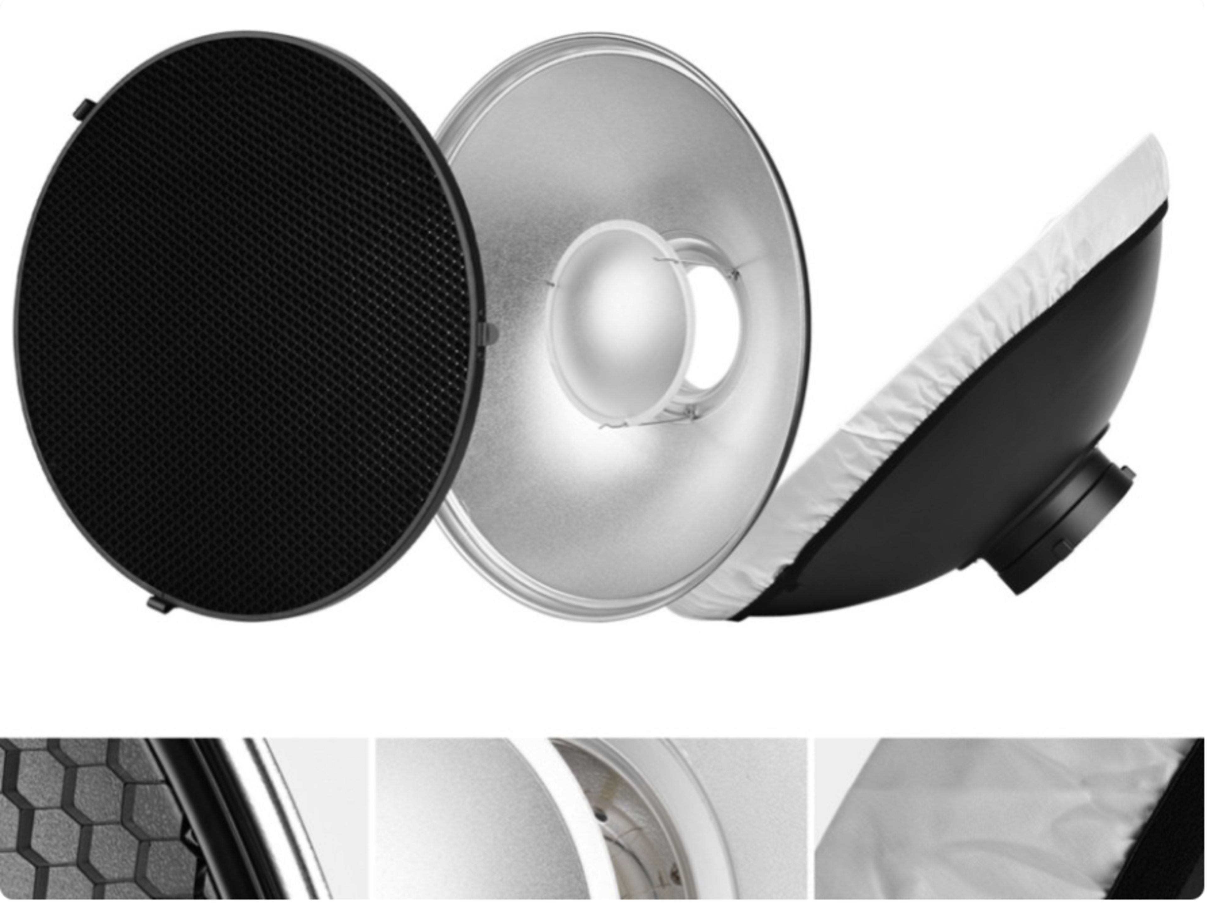 16" Reflector Beauty Dish w/ Honeycomb / Diffusor