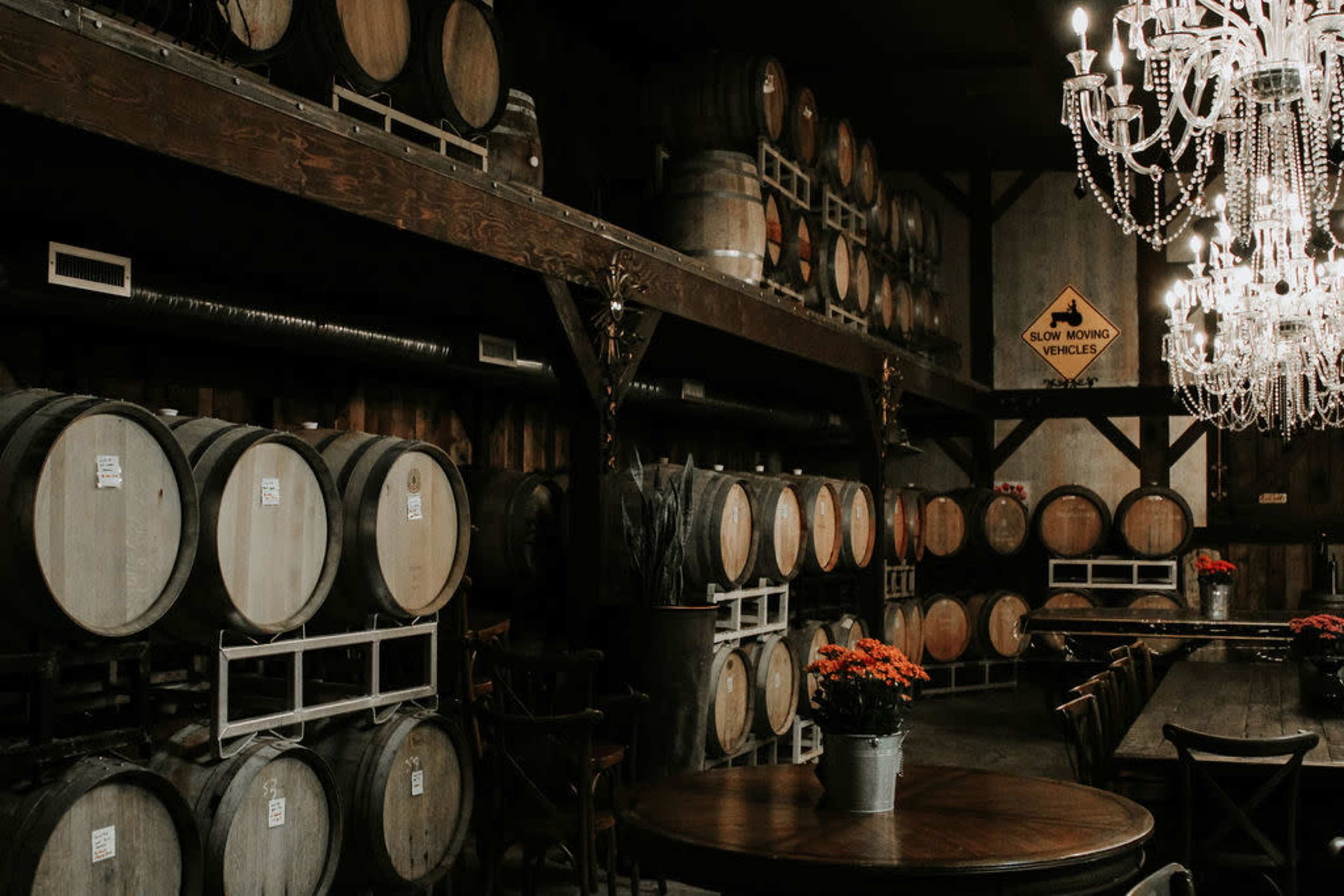 Seaside Pearl’s baronial style Barrel Room Image in Bradner, Abbotsford, BC