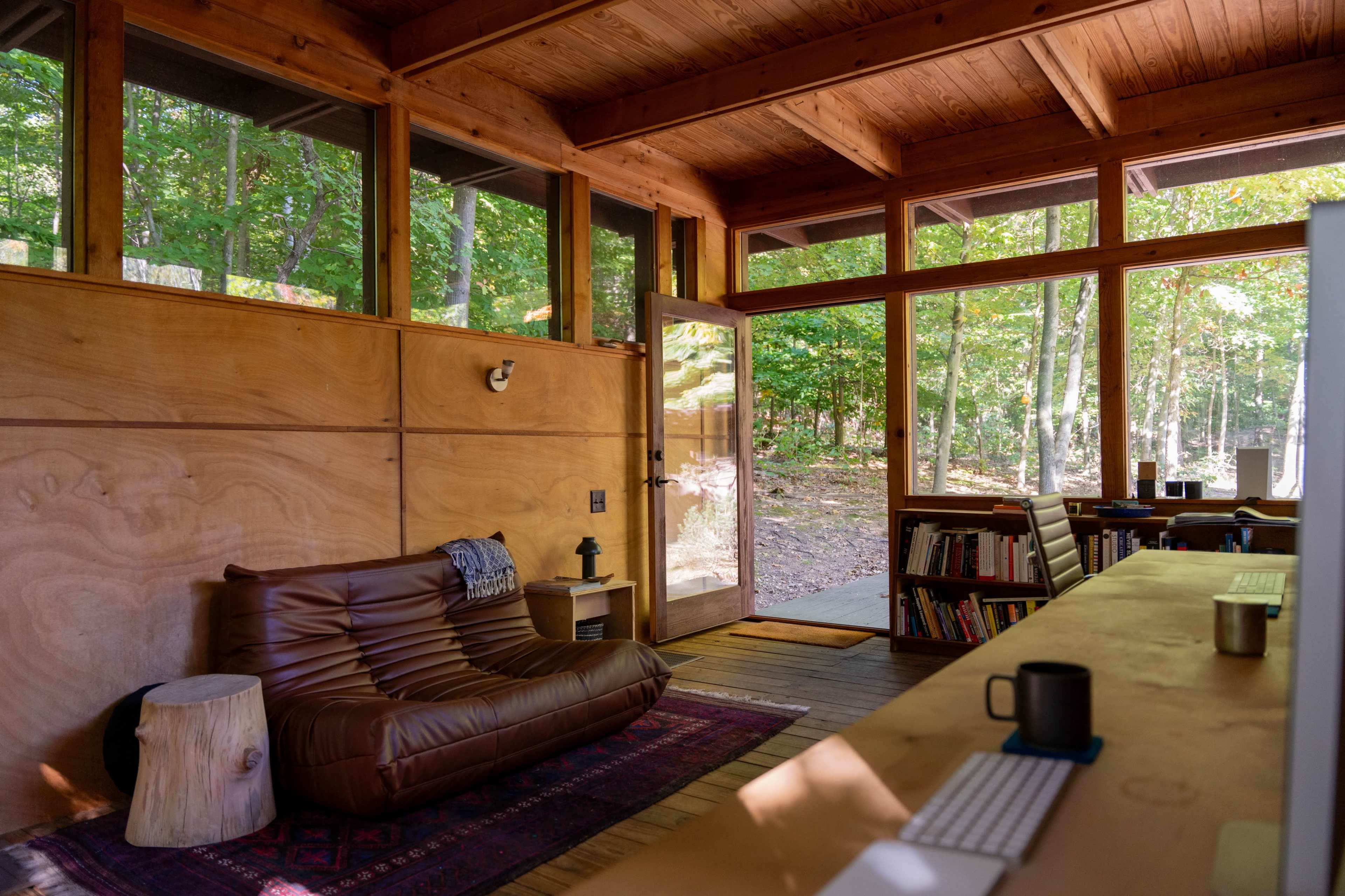 Frank Lloyd Wright Usonian Inspired Home in the Forest Image in Algoma Township, Sparta, MI