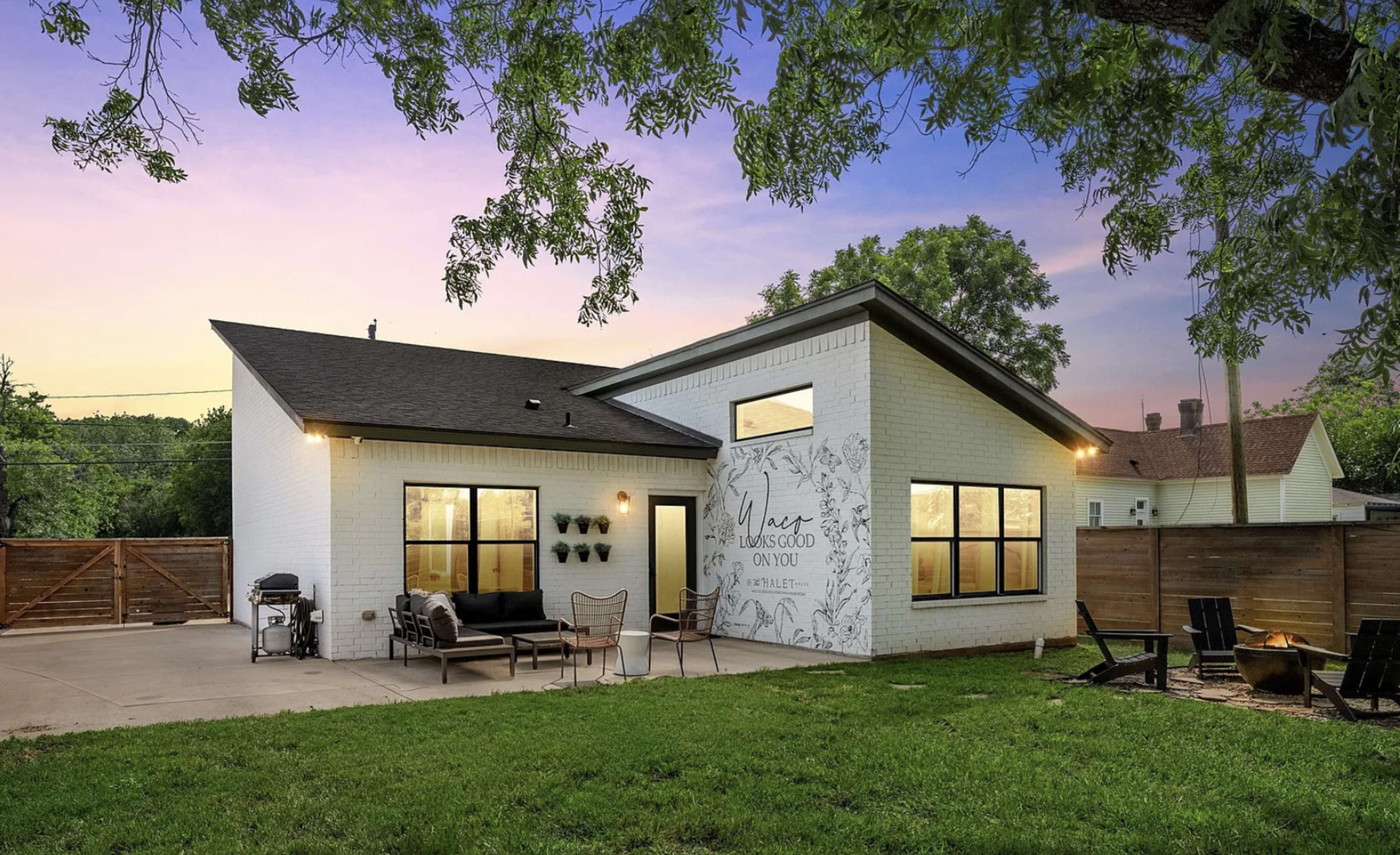 Designer Interiors. Iconic Mural. Backyard Bliss. Image in Downtown, Waco, TX