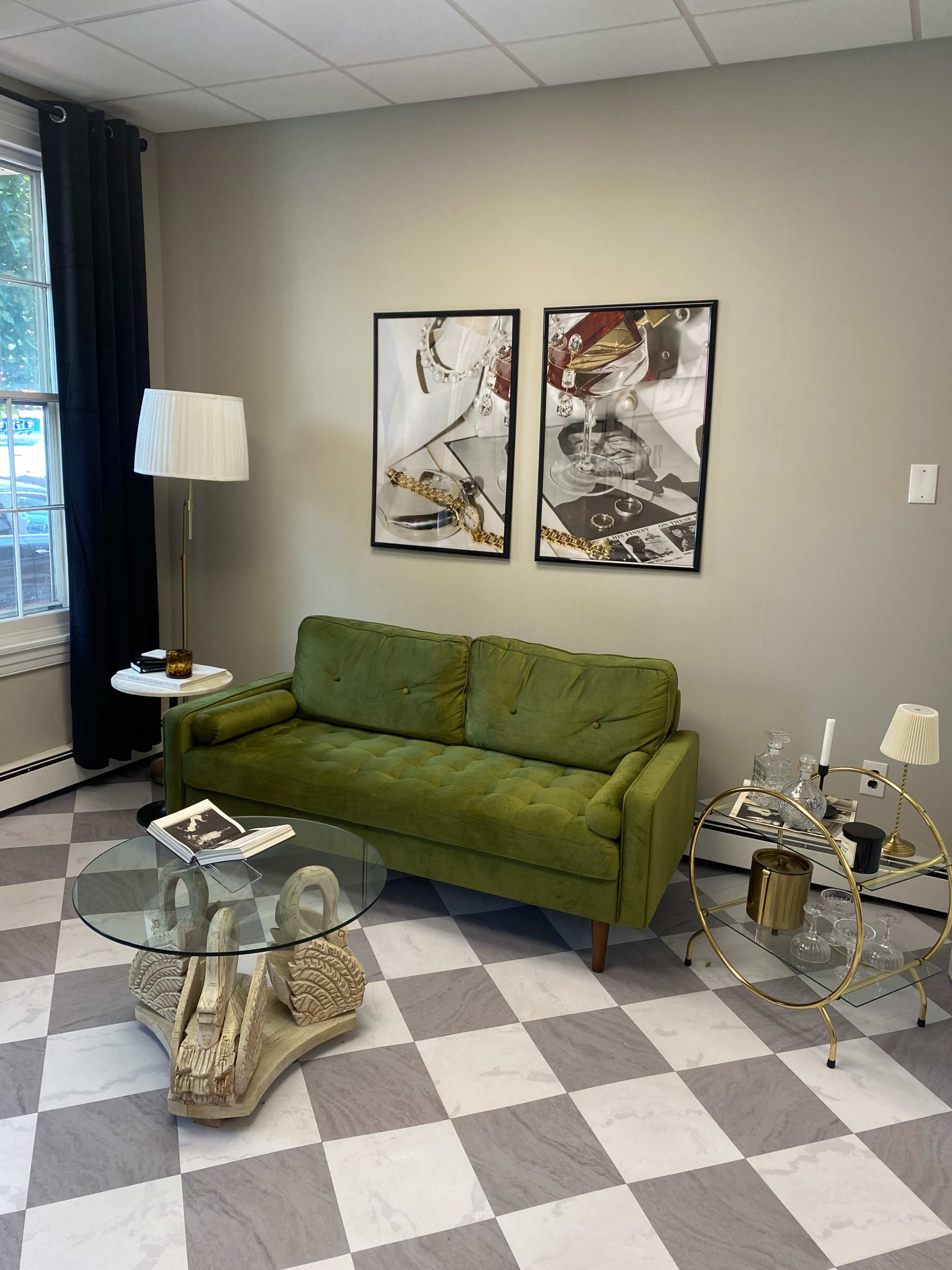 Chic Cozy Vintage Studio in Downtown West Chester | Checkered Floors + Natural Light + Designer Details Image in West Chester, West Chester, PA