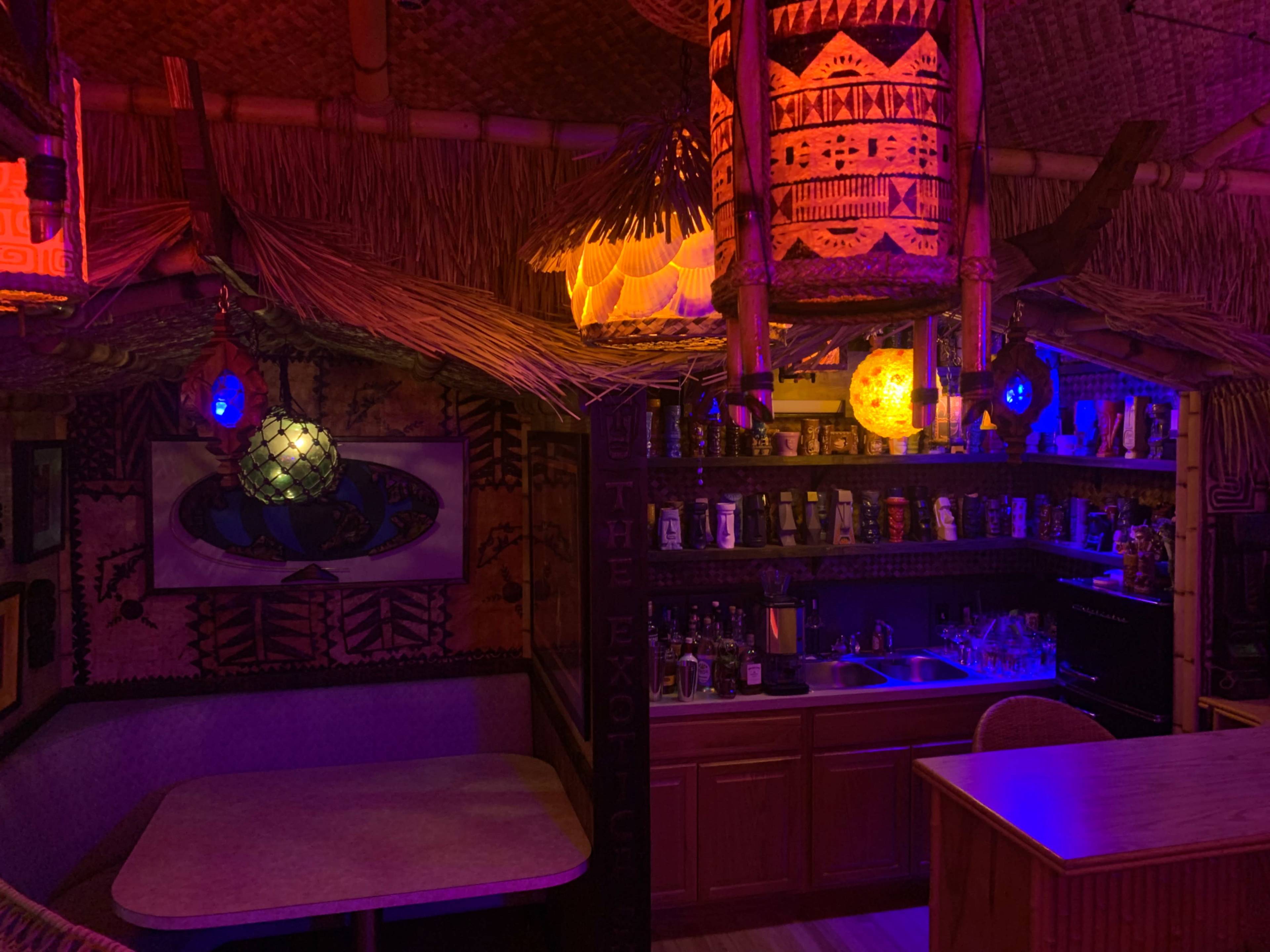Plan Your Escape to this Exotic Home Tiki Bar Image in West Bloomfield Township, West Bloomfield, MI