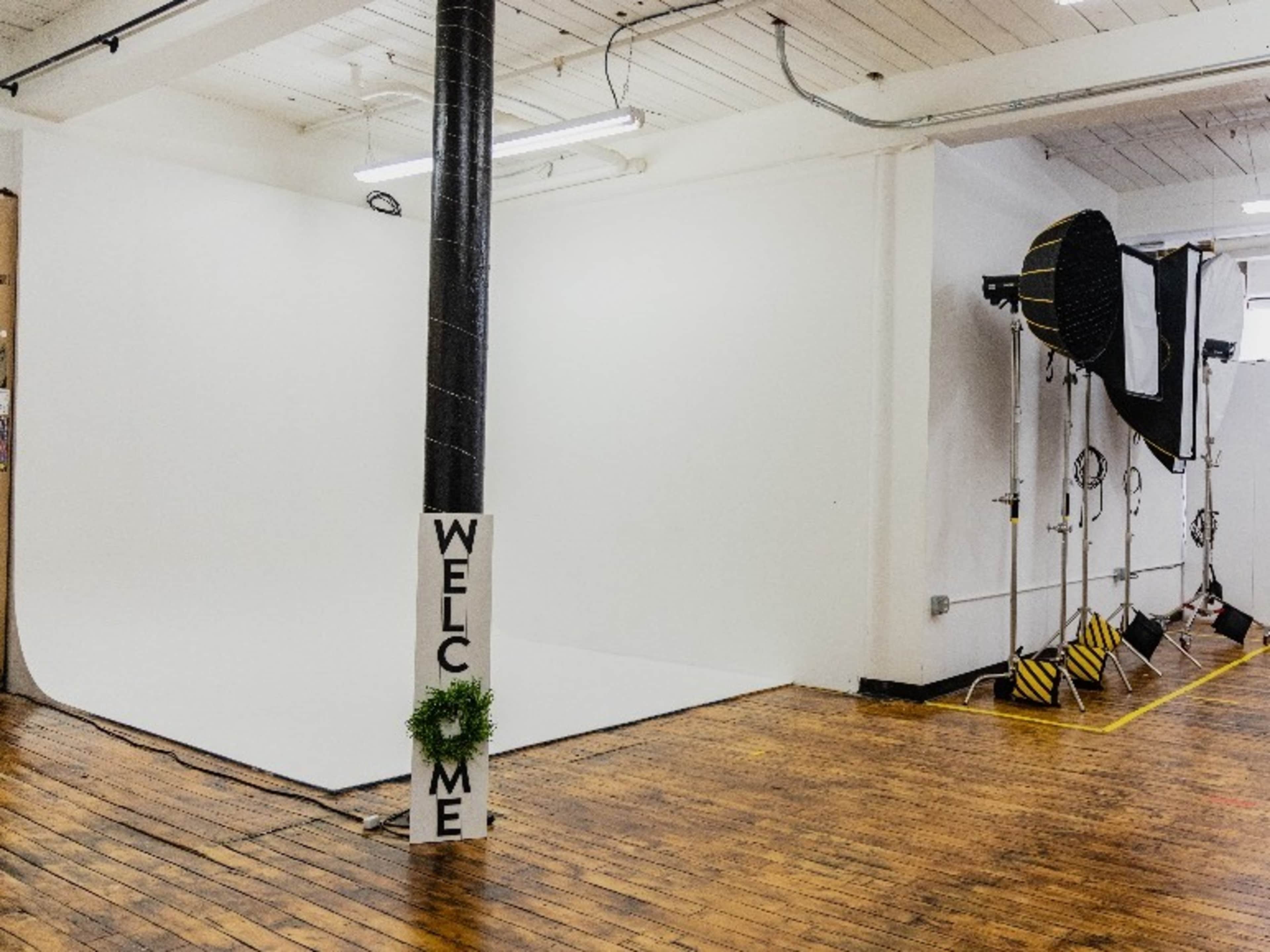 Freshly Painted white cyclorama 