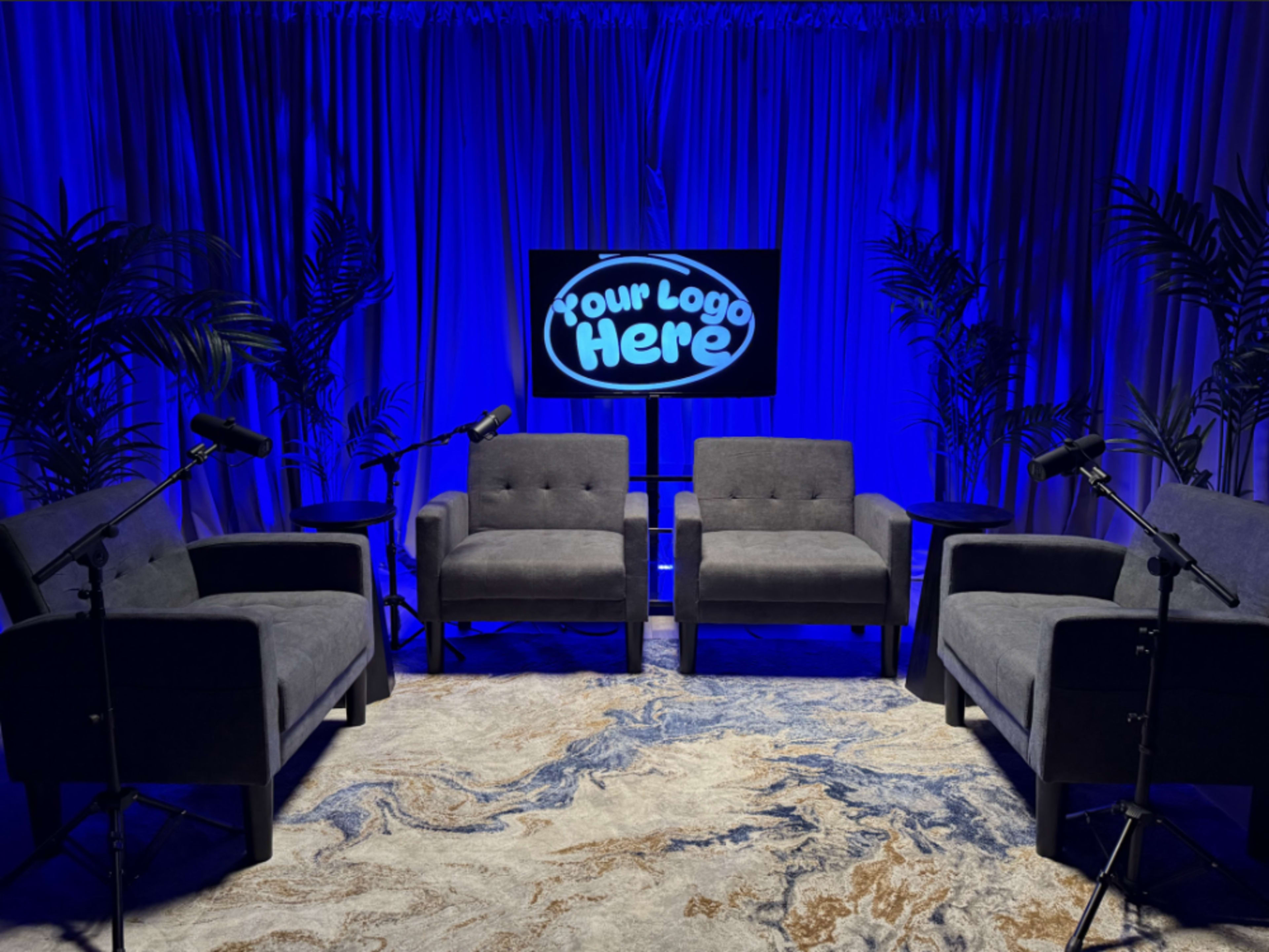 4 Person Podcast Premium Grey Chairs