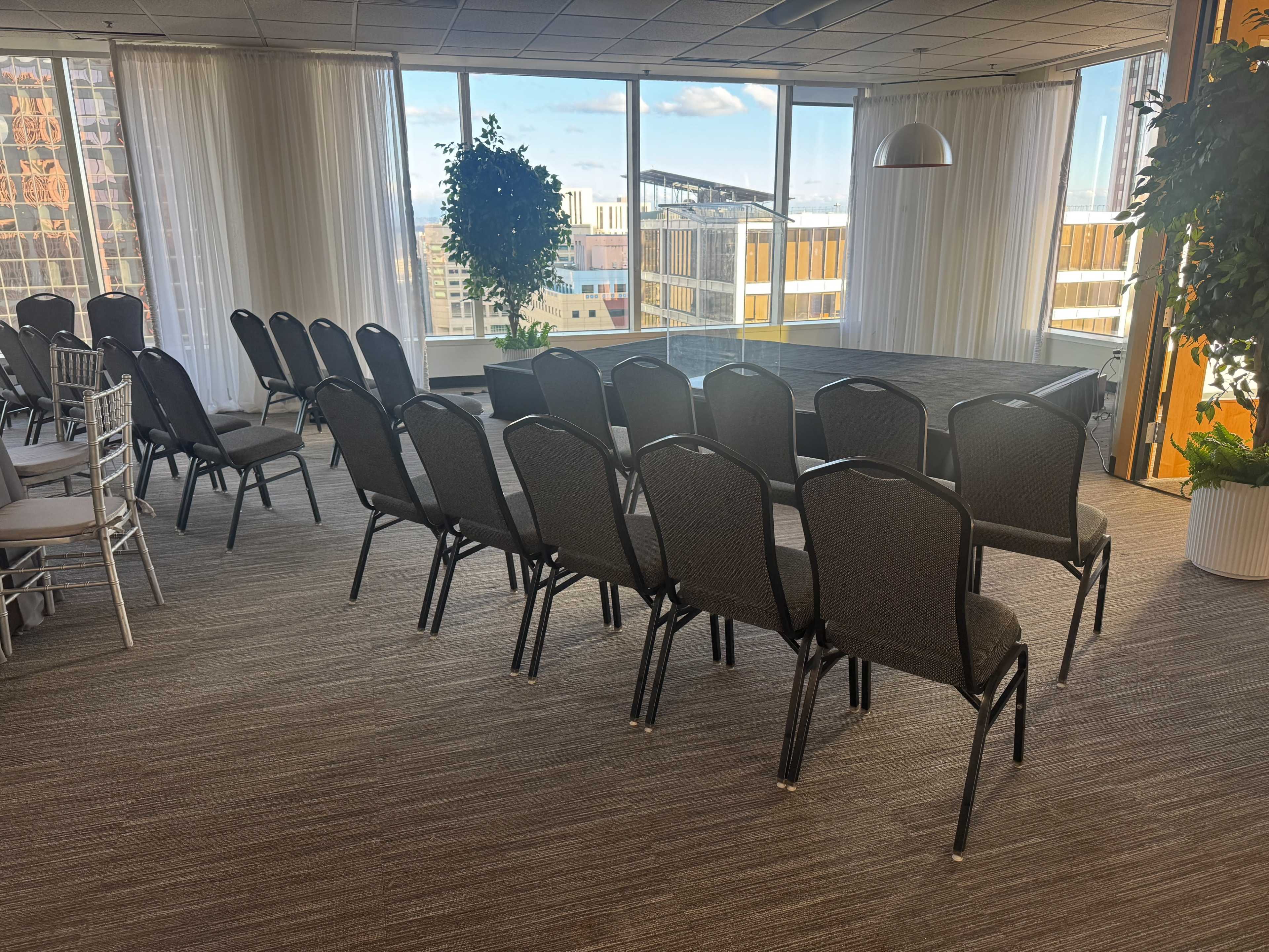 Event Space with floor to ceiling windows and panoramic views of Portland Image in Southwest Portland, Portland, OR