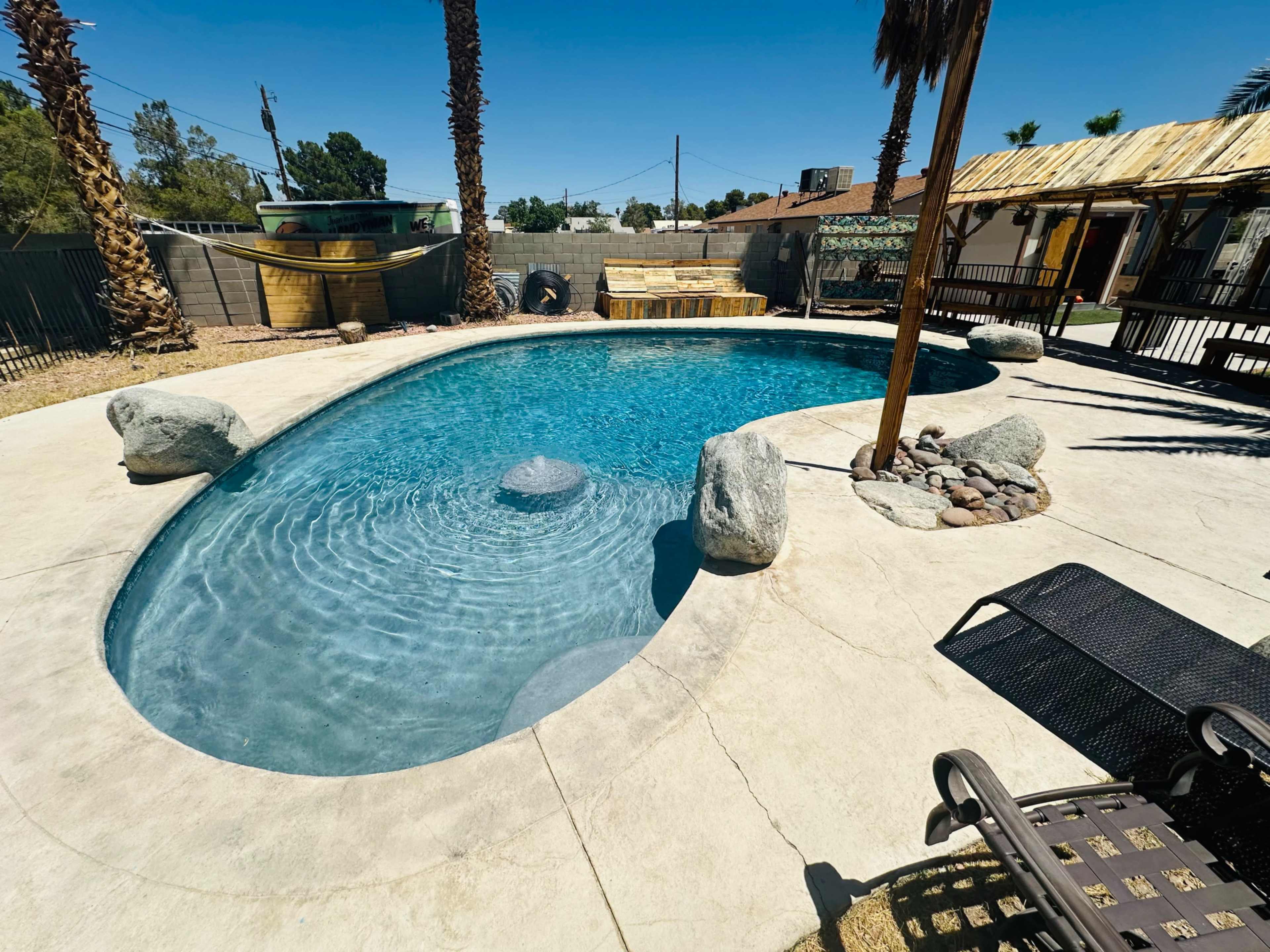 Rustic Backyard Pool Image in Northwest Area, Las Vegas, NV